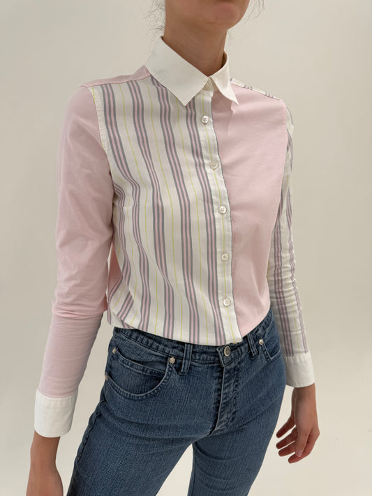 Cămașa Burberry powder pink cu dungi