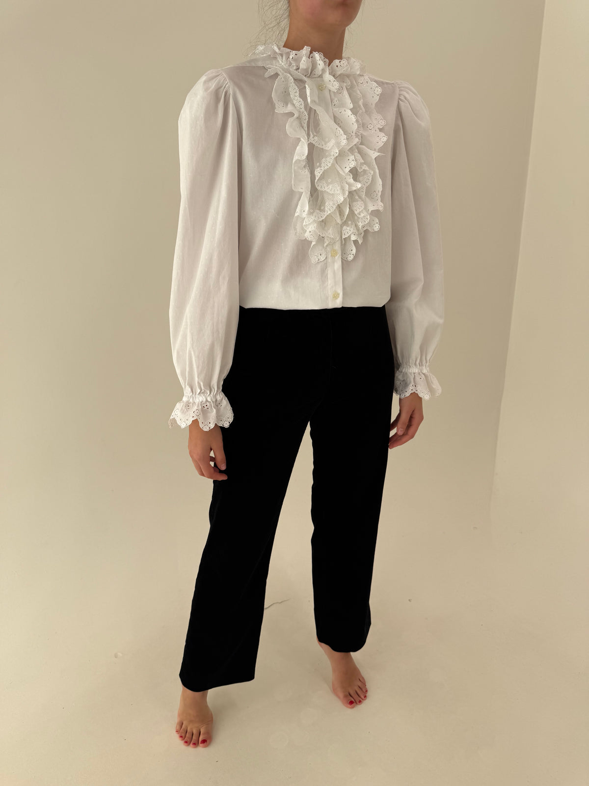 Pantaloni vintage din catifea premium raiata fin ultra confort evazați