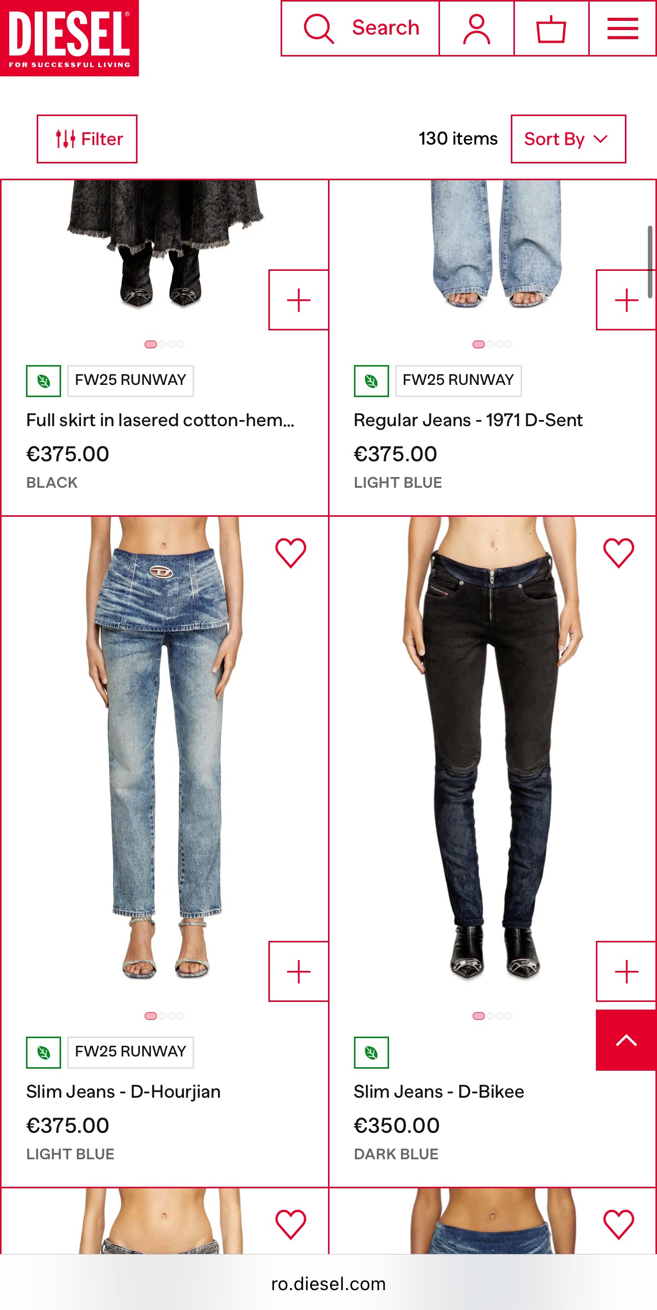 Jeans luxury Diesel petite classic wash modelatori