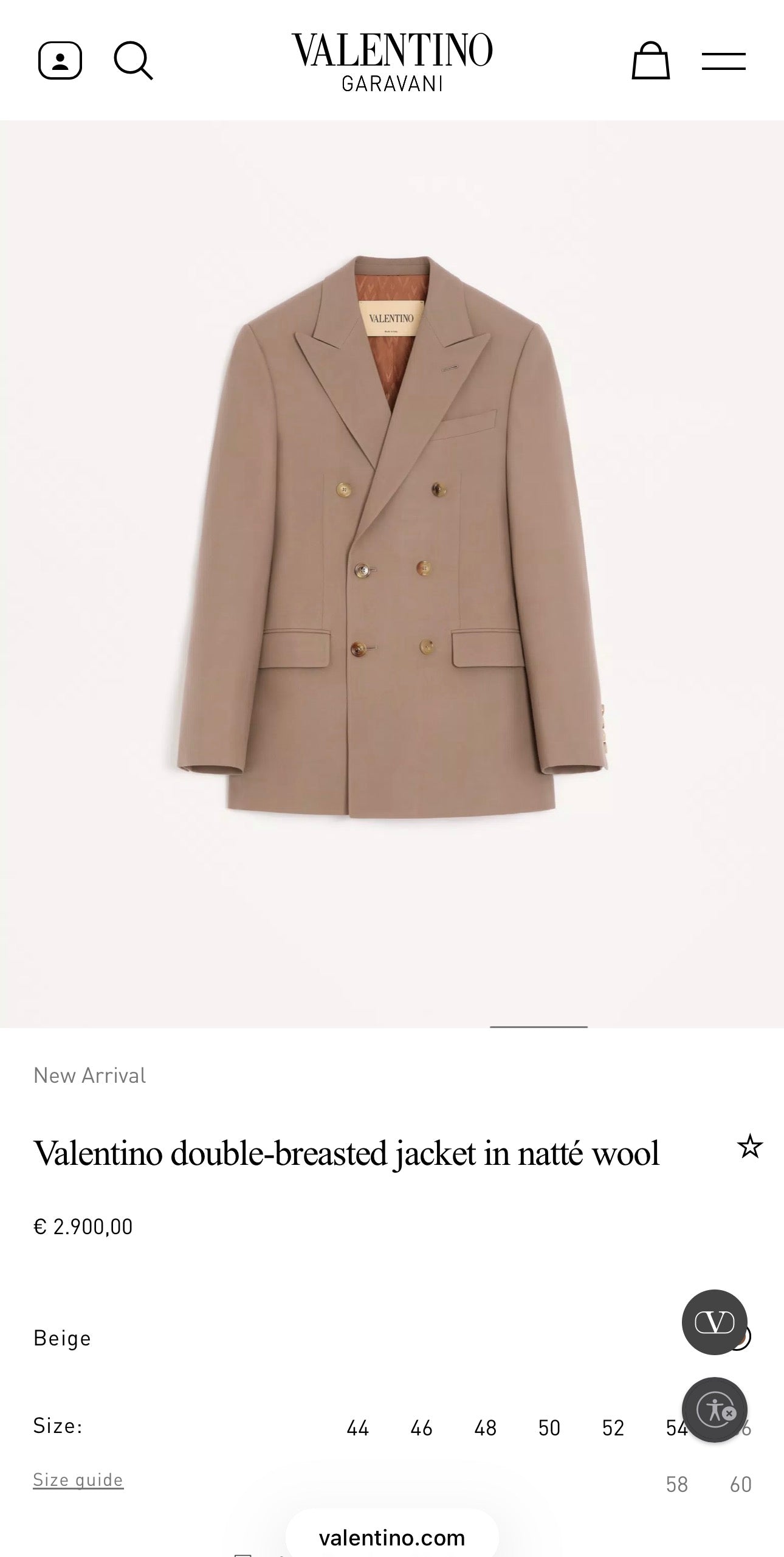 Sacou vintage Valentino de sezon cald cu închidere dublă în croi actual