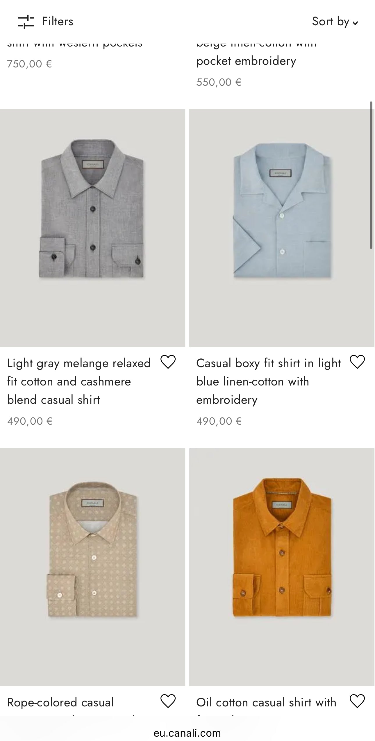 Cămașa Canali în carouri fine din poplin de bumbac ca un jacquard