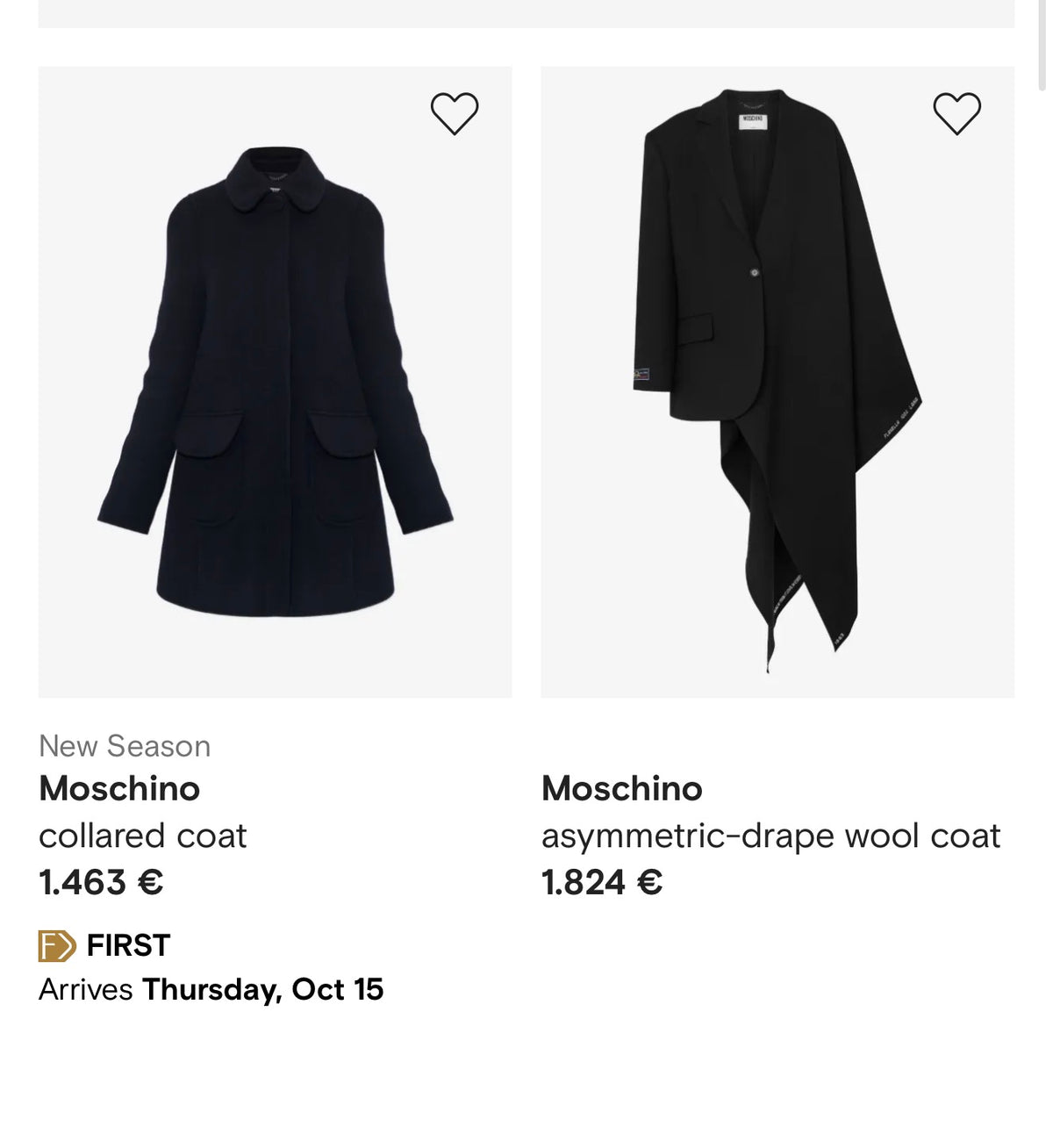 Palton Moschino petite din lana extrafina cu fața dublă de toamnă