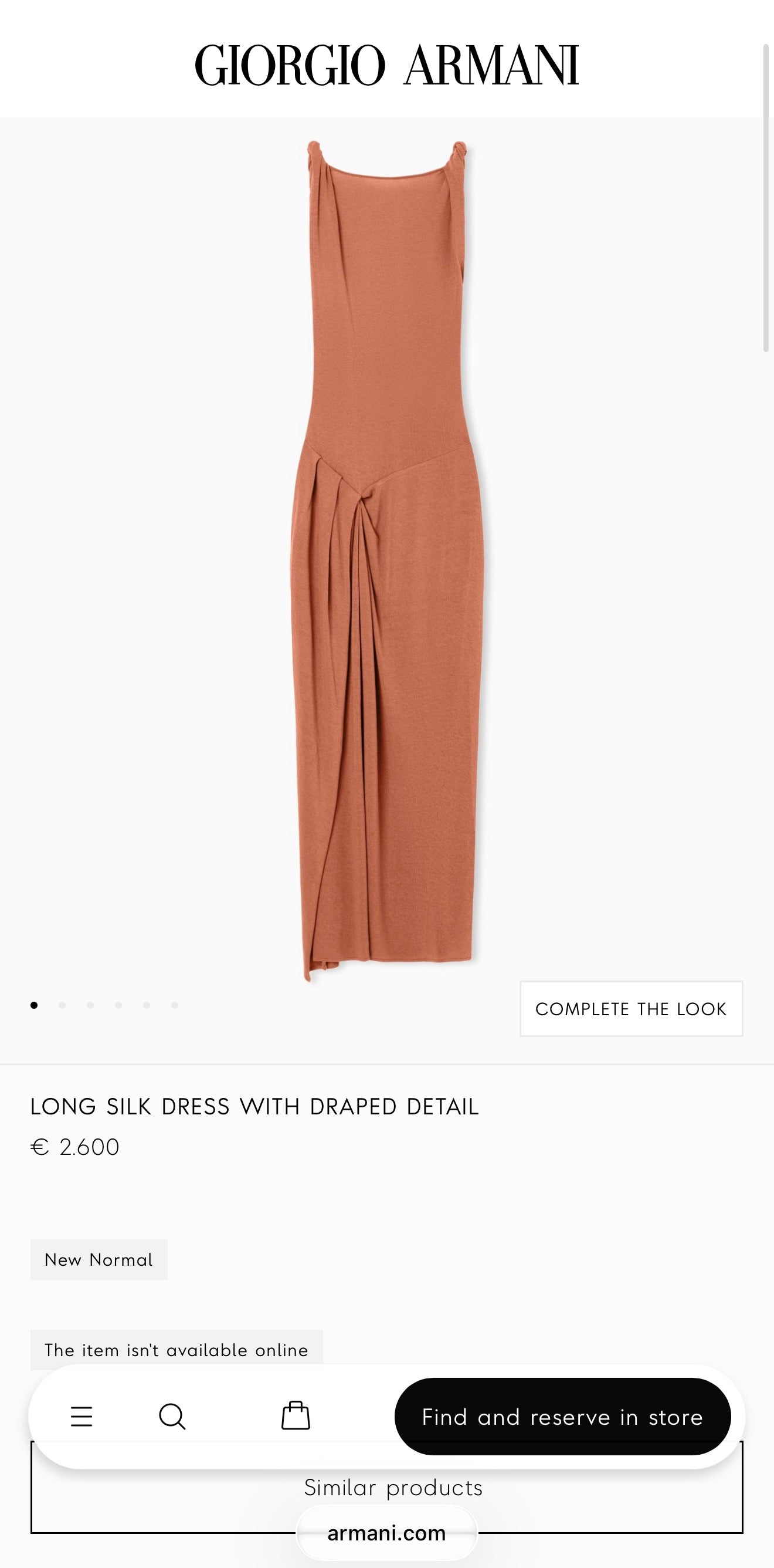 Rochie Armani gama ultra luxury din mătase naturală in croi ultra feminin în bie