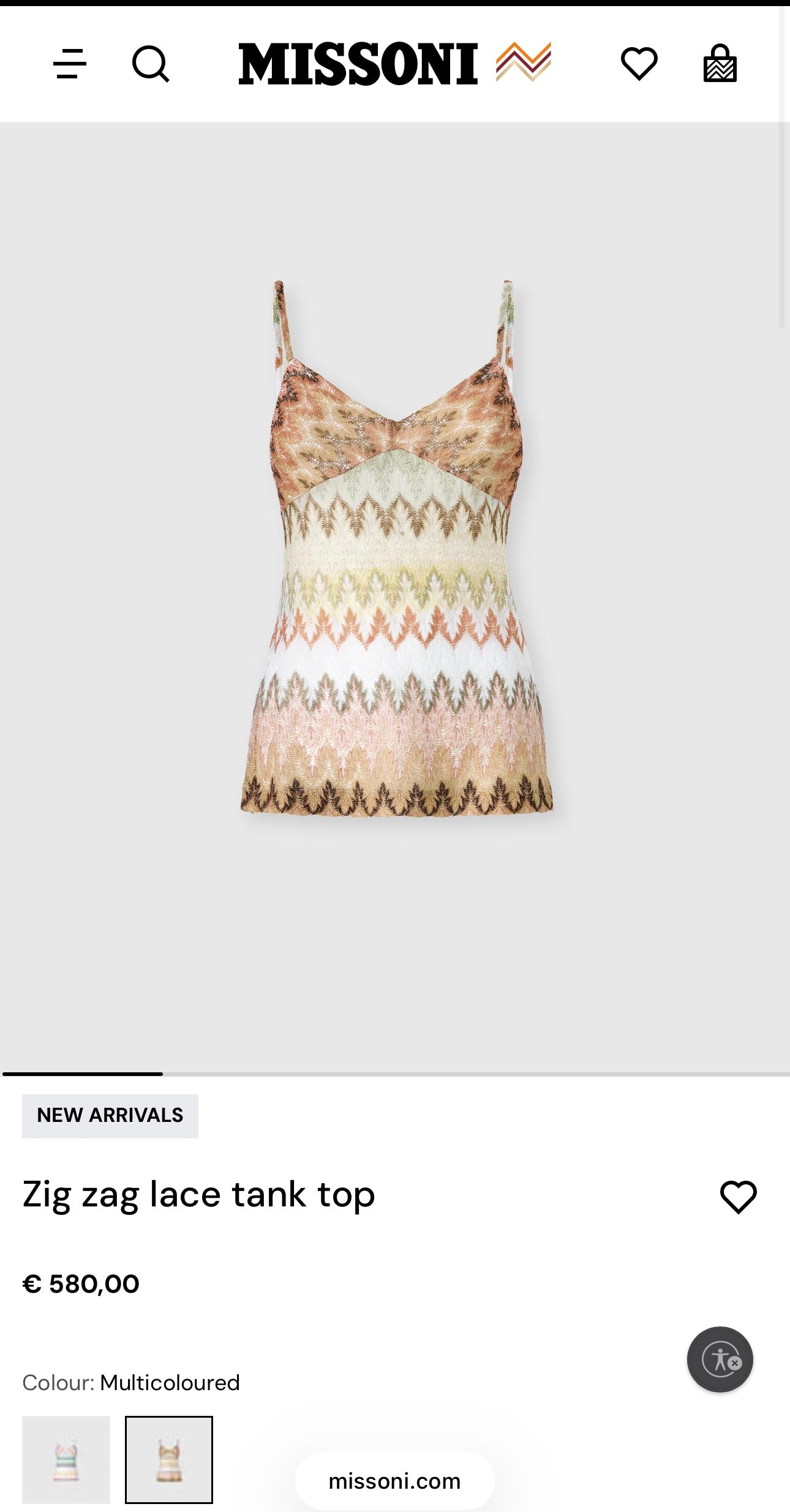 Top Missoni de vară din jerse specific brandului