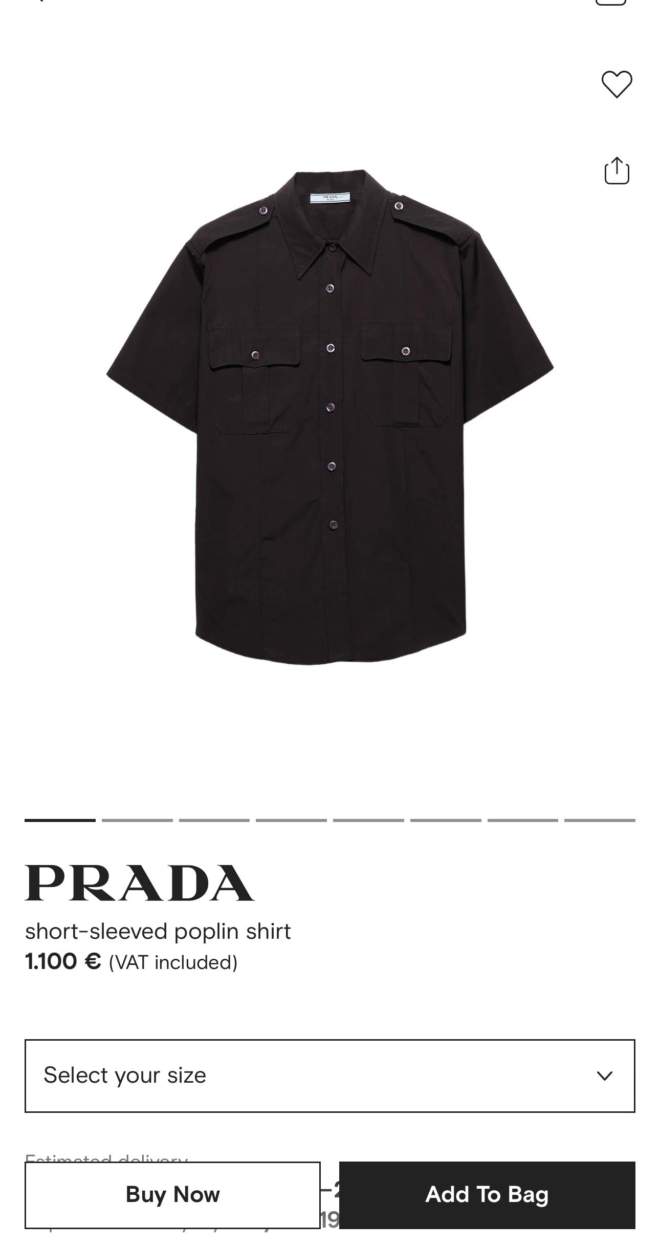 Cămașa Prada din pânză excepțională de bumbac în croi specific cu influențe casual