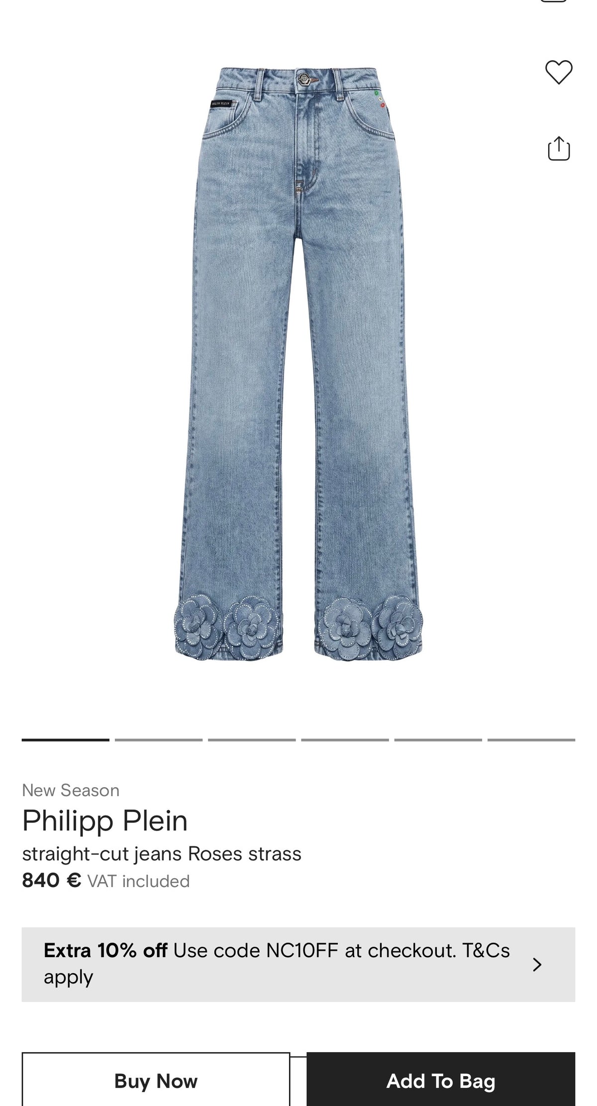 Jeans Phillip Plein couture luxury straight leg tall cu influențe punk dark wash