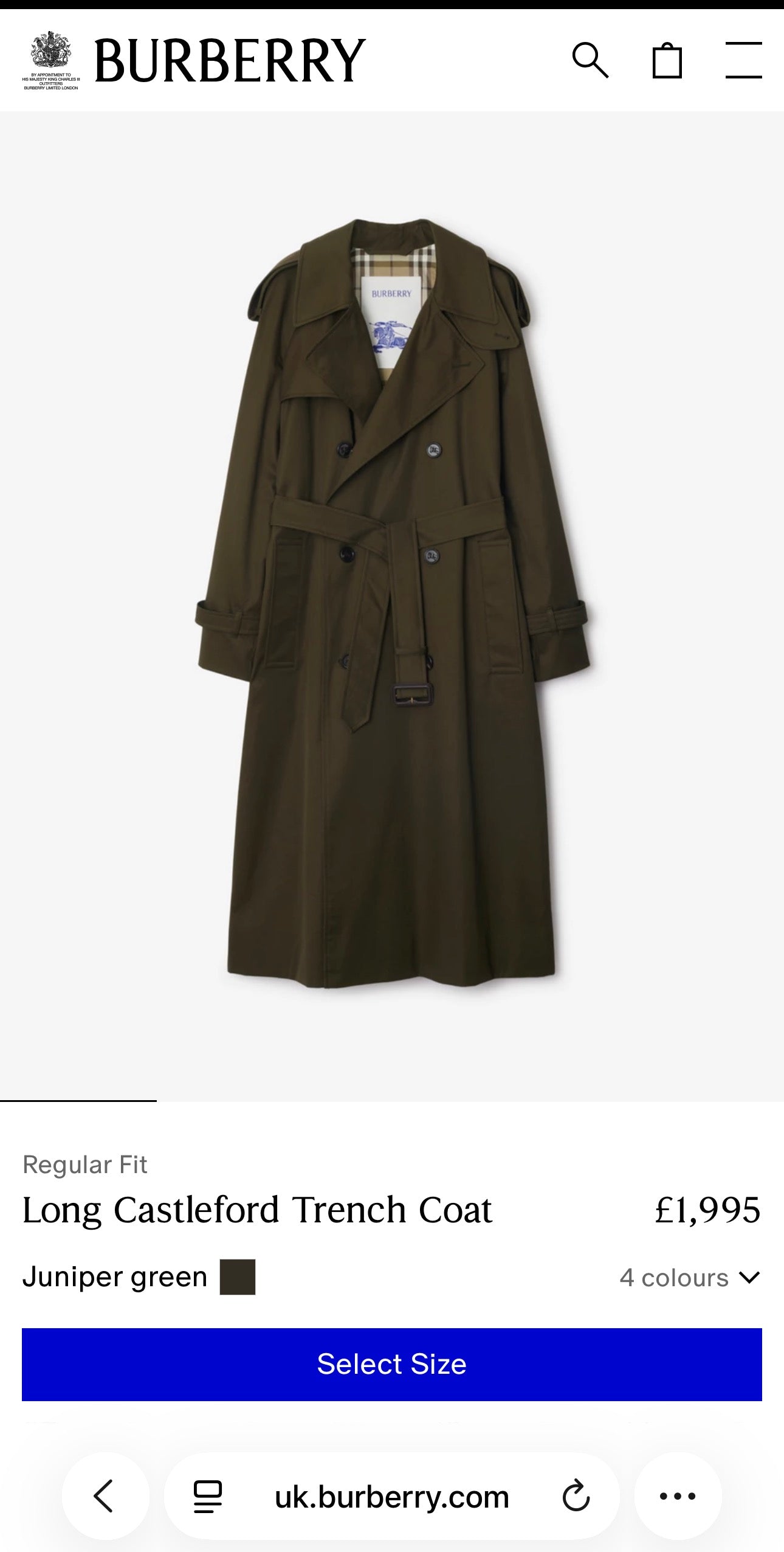 Trench vintage Burberry kaki cu talie reglabilă cu cordon