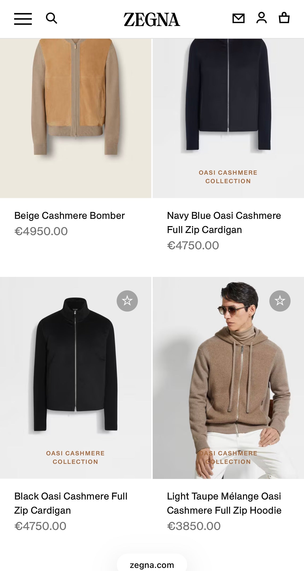 Jacheta Zegna din cașmir în croi tip bomber