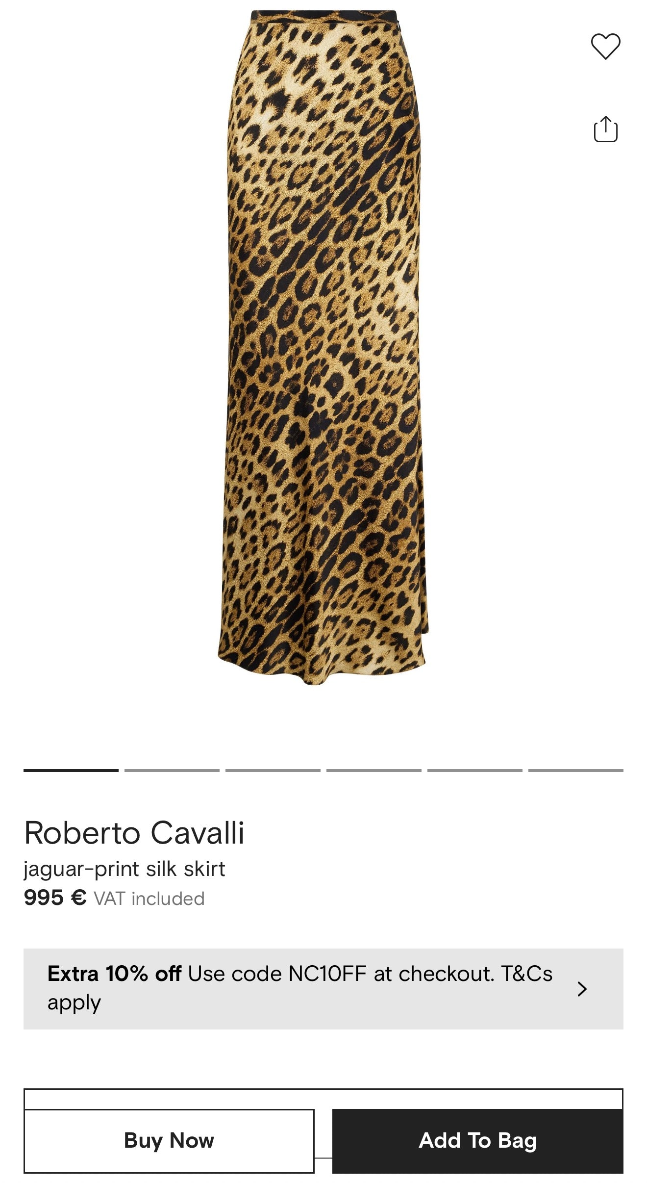 Fustă Roberto Cavalli din mătase matuala animal print -model iconic