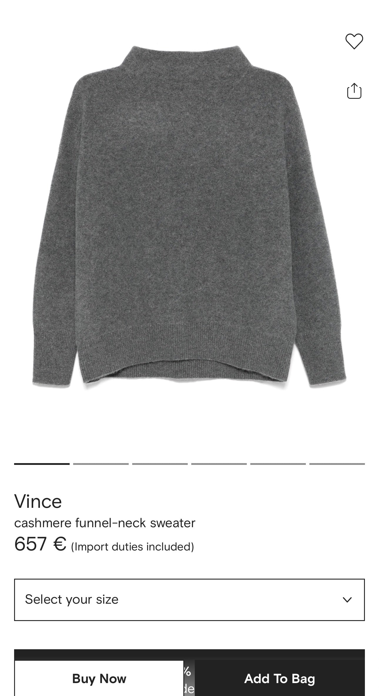 Pulover luxury Vince din cașmir excepțional off white