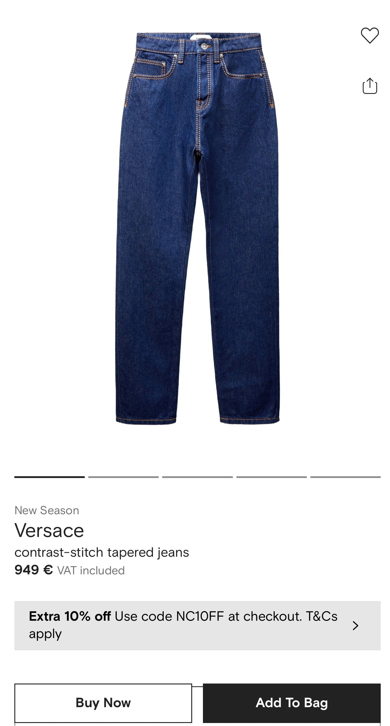 Jeans Versace straight leg ultra confort