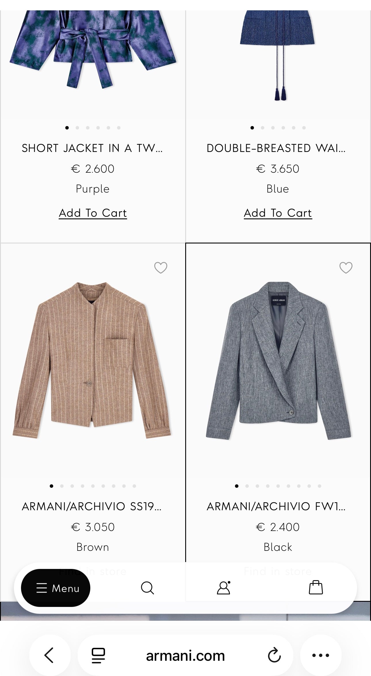 Sacou ultra luxury Armani cambrat din mix de în cu interior din mătase naturală