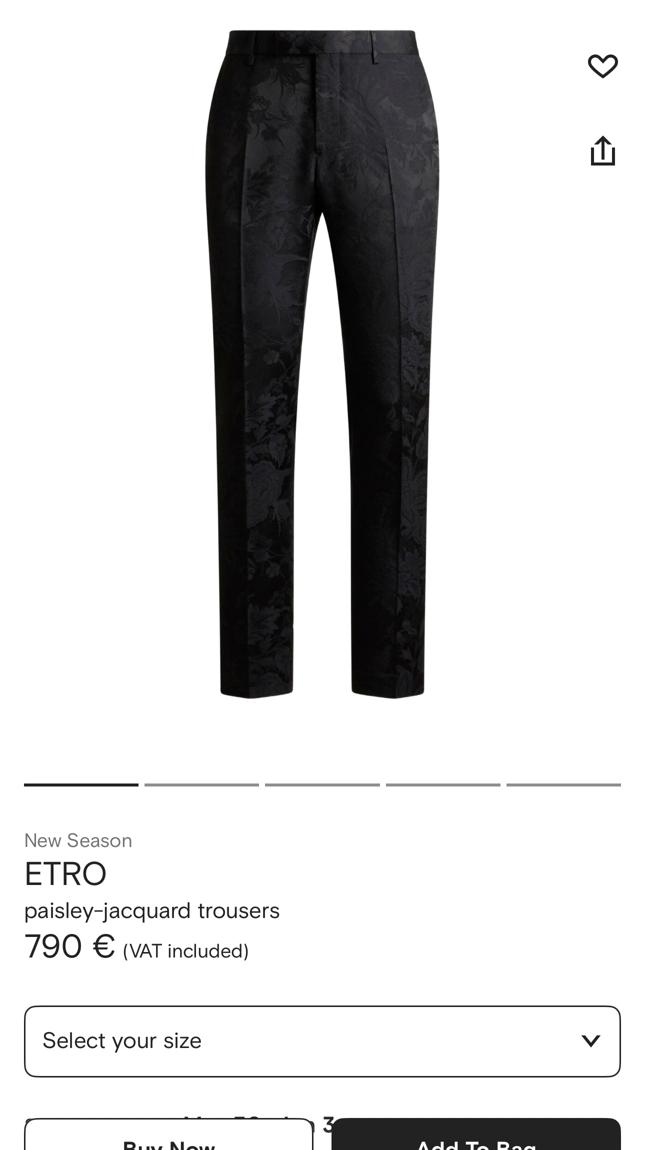 Pantaloni negri luxury Etro in croi clasic