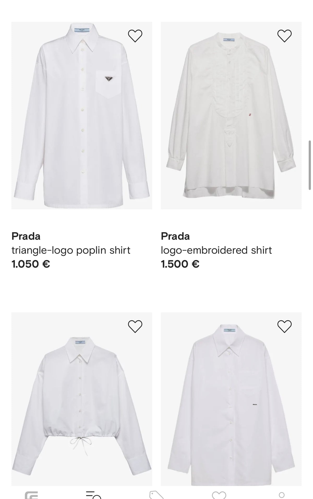 Cămașa Prada petite în croi ușor cambrat cu influențe casual chic
