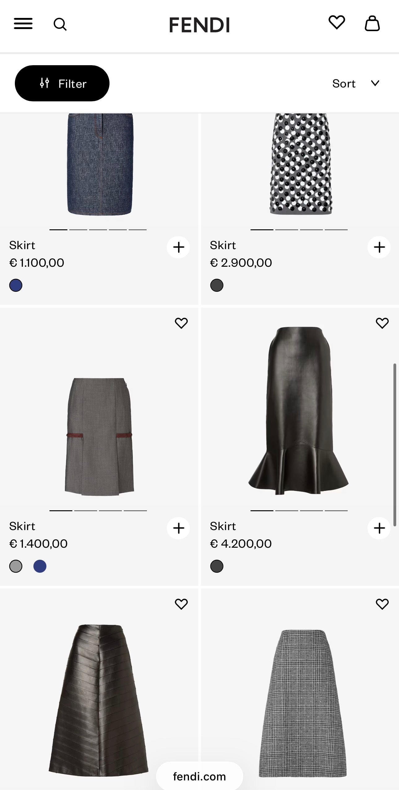 Pencil skirt Fendi vintage cu talie ultra înaltă și buzunare