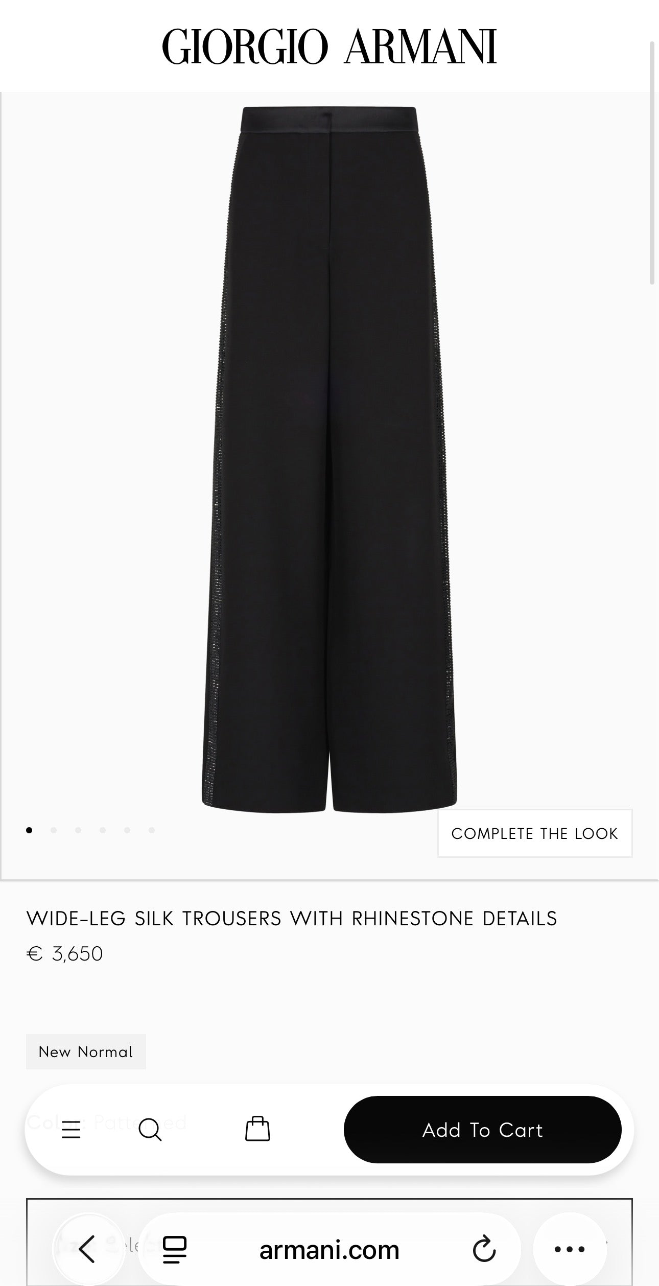 Pantaloni ultra luxury Giorgio Armani din mătase naturală