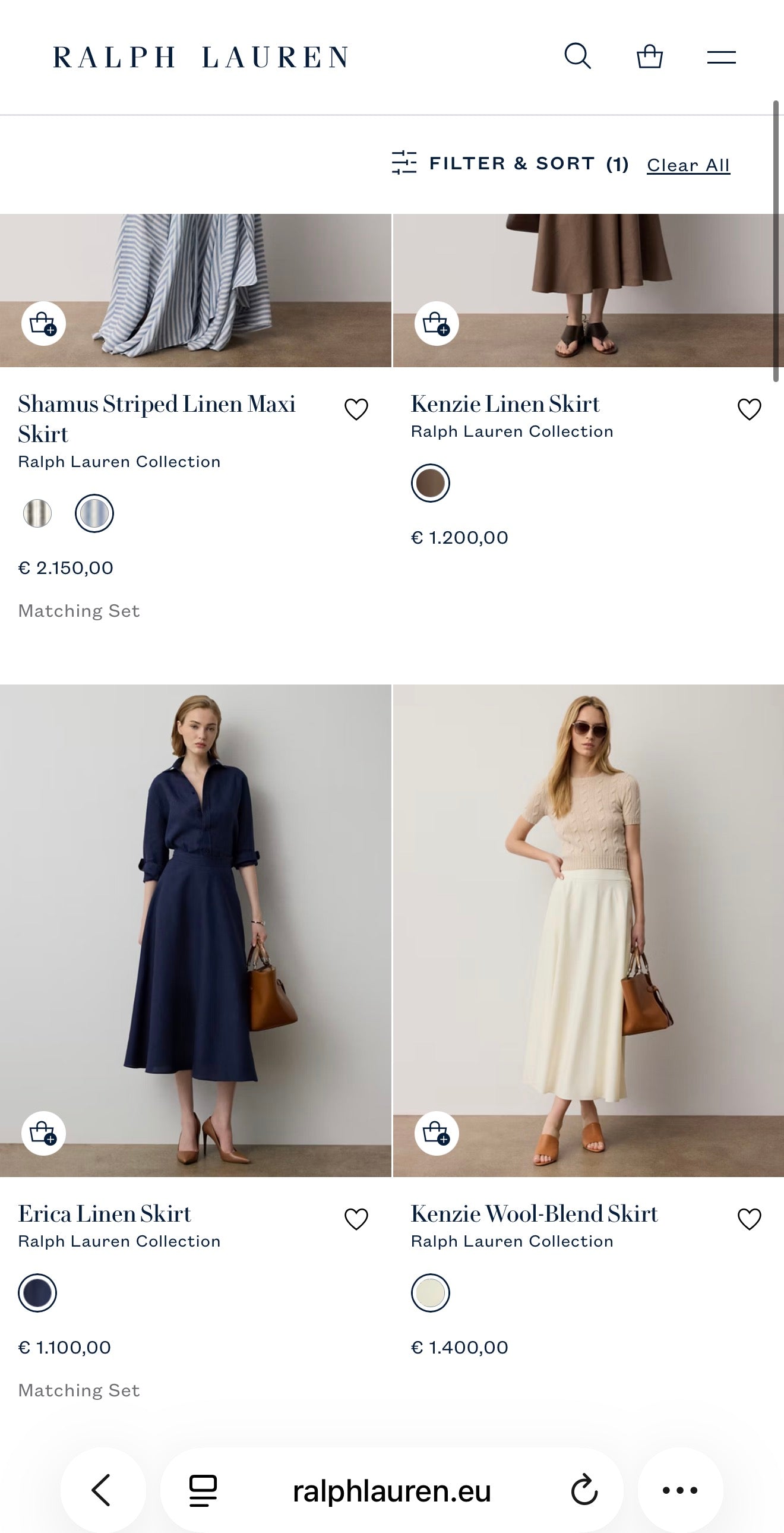 Fustă Ralph Lauren camel ultra luxury de la gama te top din bumbac ultra confort