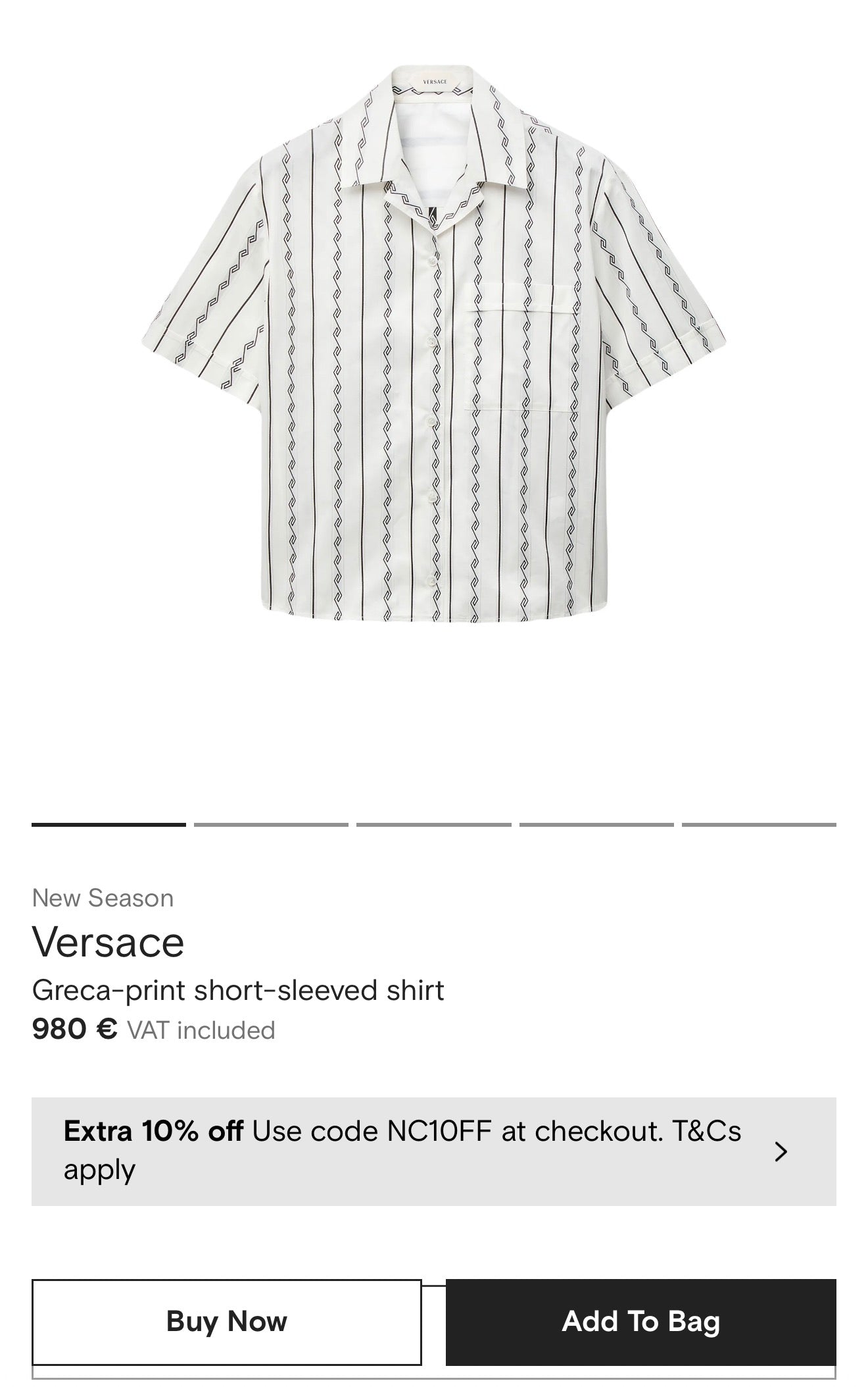 Cămașa Versace din poplin excepțional cu influențe casual