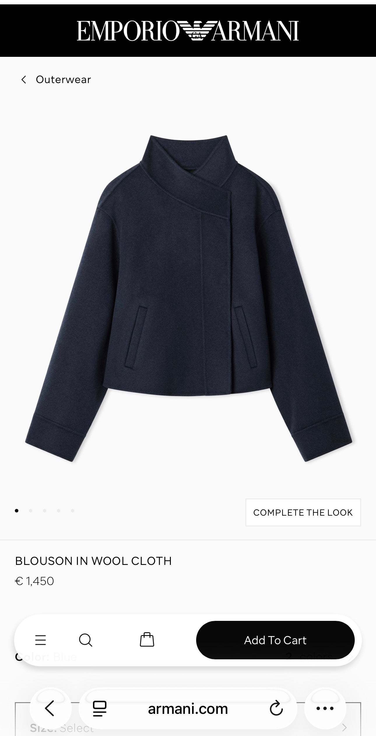 Jacheta cambrata Armani cu influențe soft army super revenite în trend
