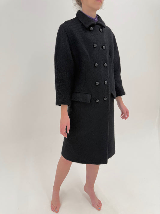 Palton old vintage anii 50 de colecție italian on stil Dior din boucle gros de lana extrafina