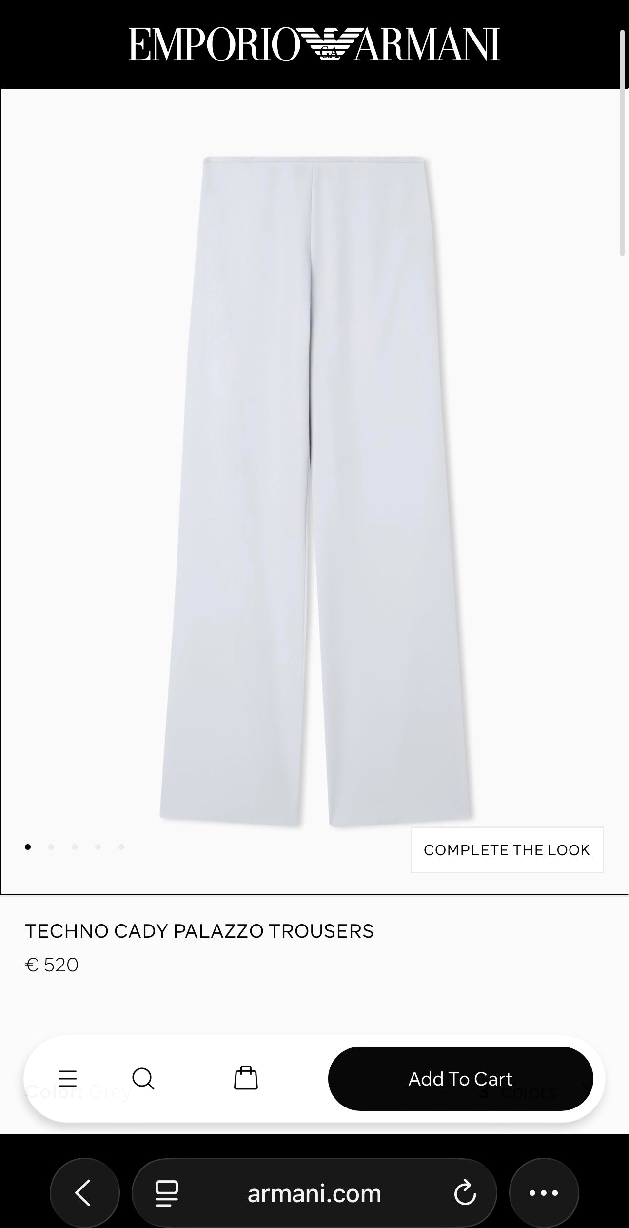 Pantaloni palazzo Armani din bumbac ultra confort