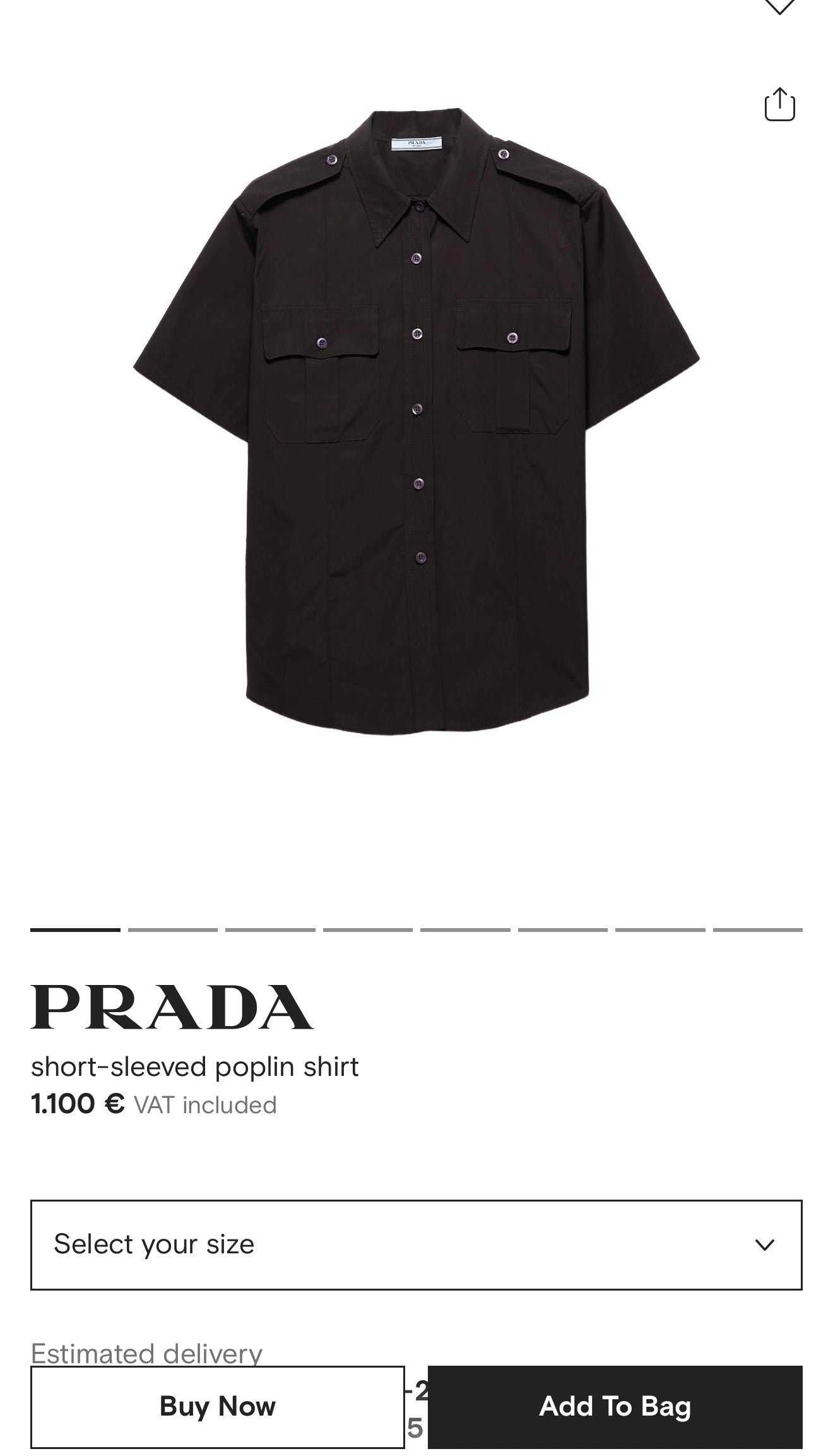 Cămașa vintage Prada cu influențe casual din poplin de bumbac