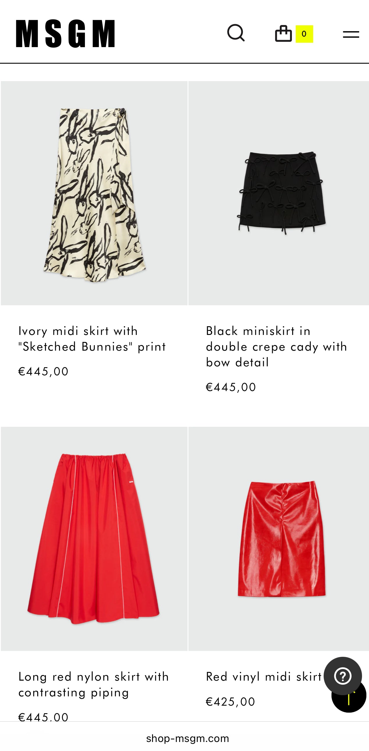 Fustă de brand luxury MSGM din brocart in culori tari de la zi la seară