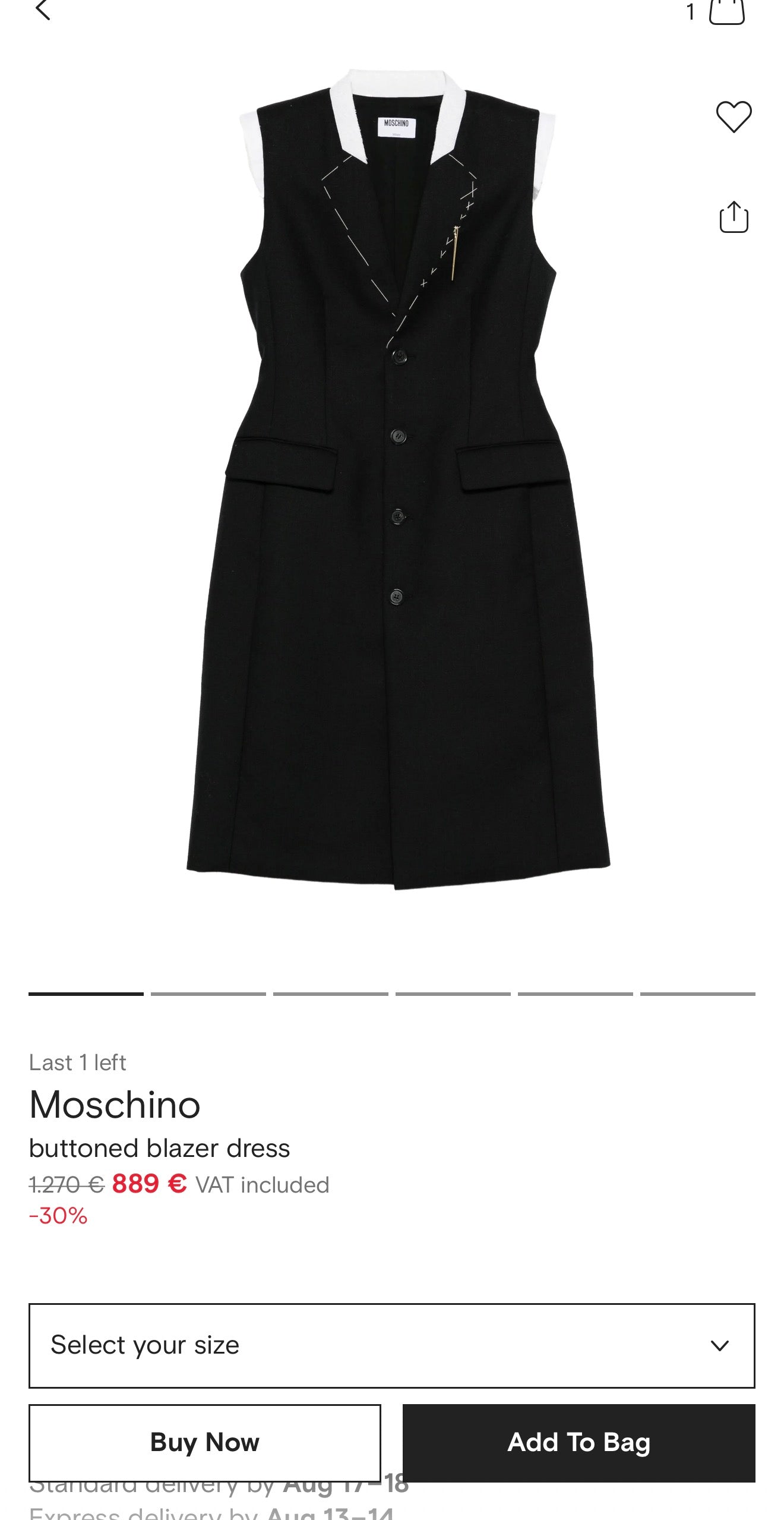 Rochie Moschino neagra cu print în culori tari și talie marcată