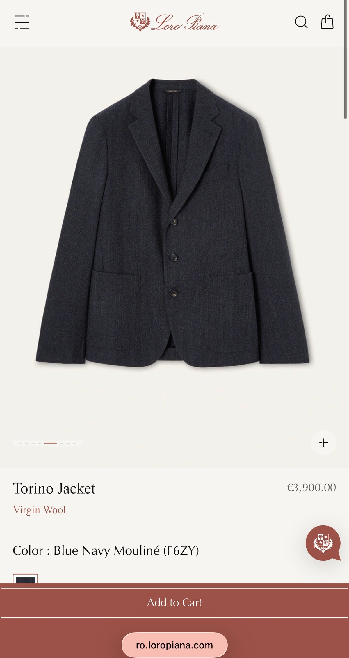 Sacou Loro Piana din lana extrafina Super 100’s twister camel în carouri fine