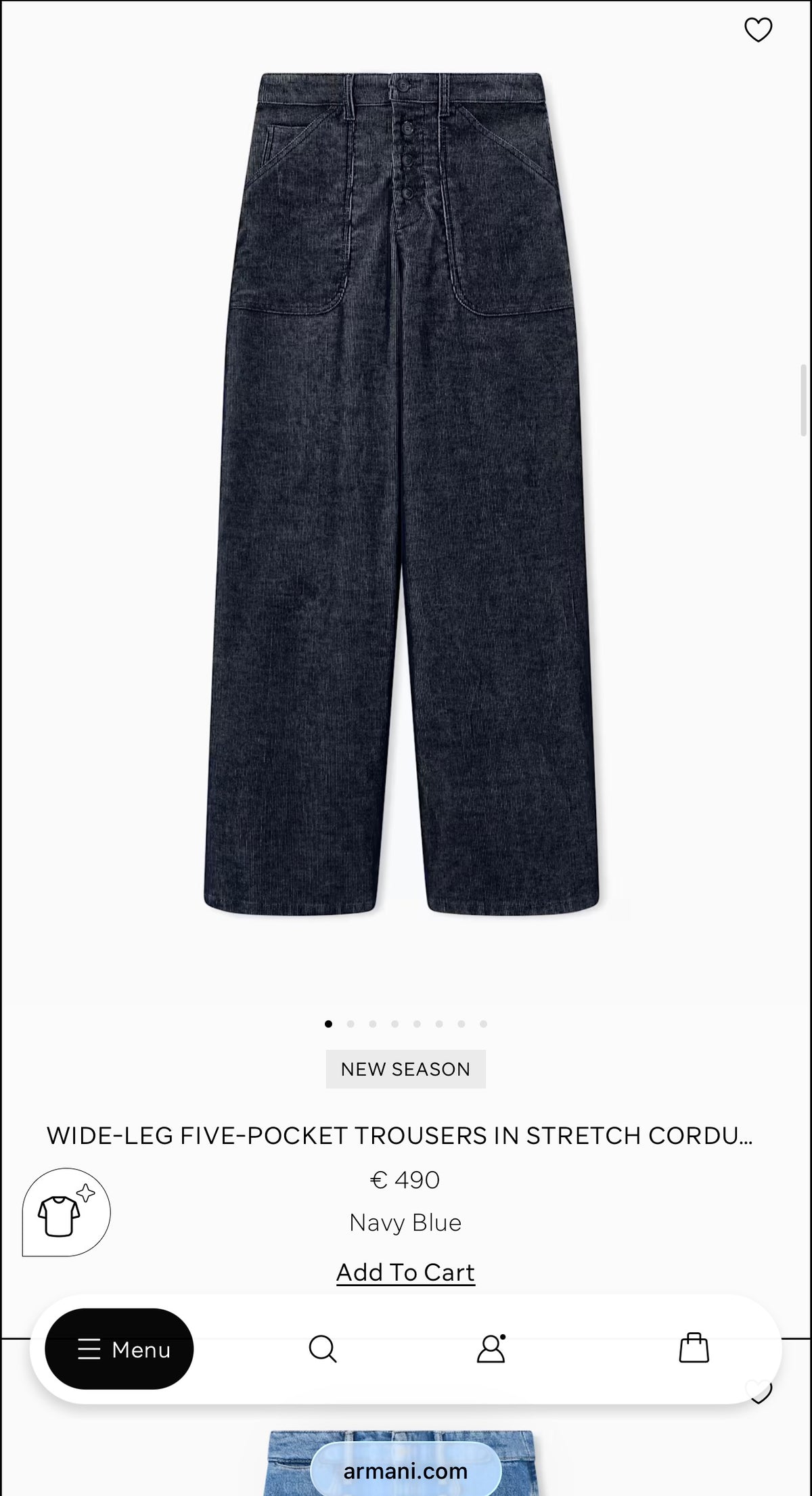 Jeans Armani tall din bumbac plin classic wash straight leg