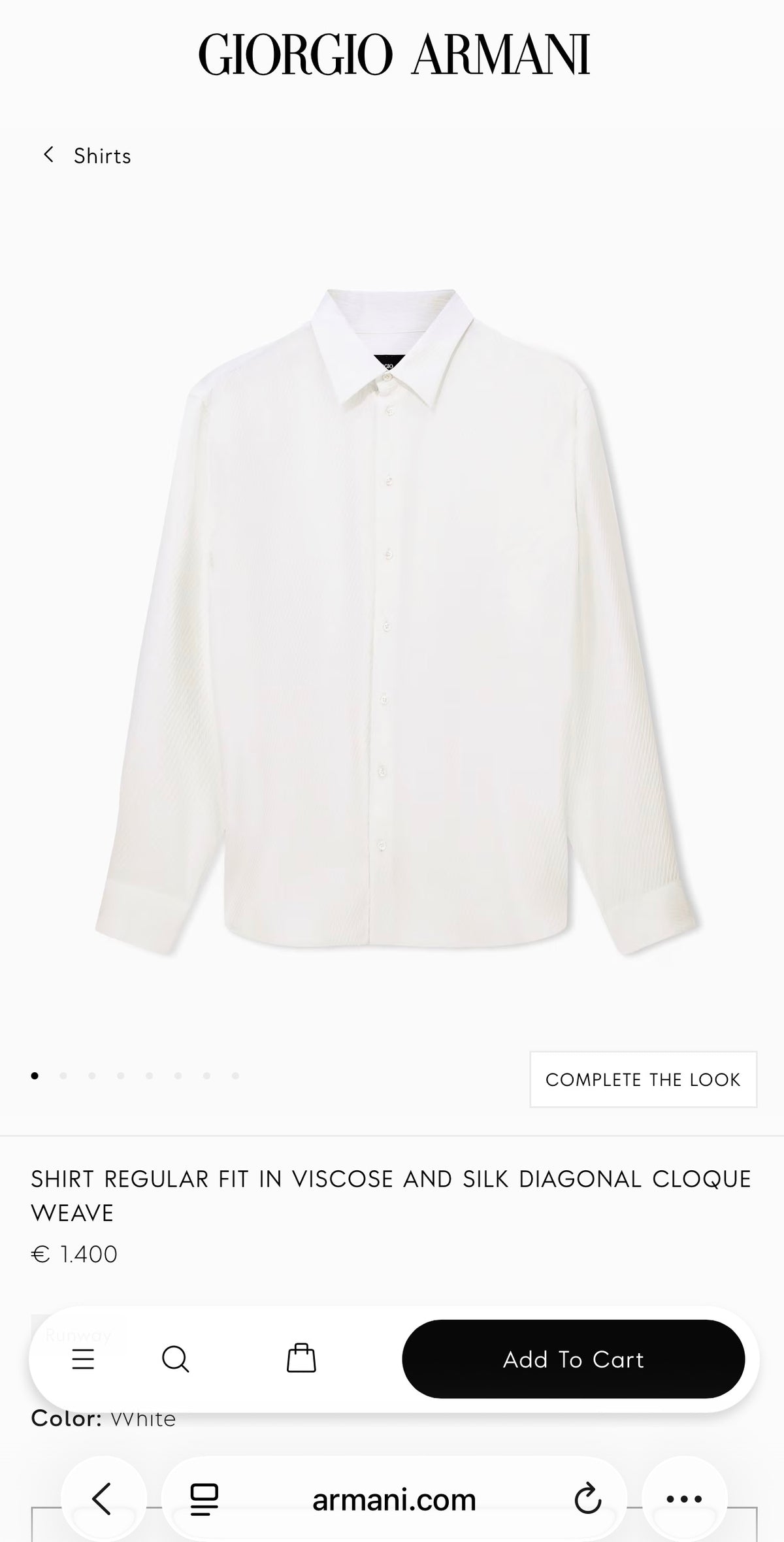Cămașa Giorgio Armani din bumbac waffle plin excepțional