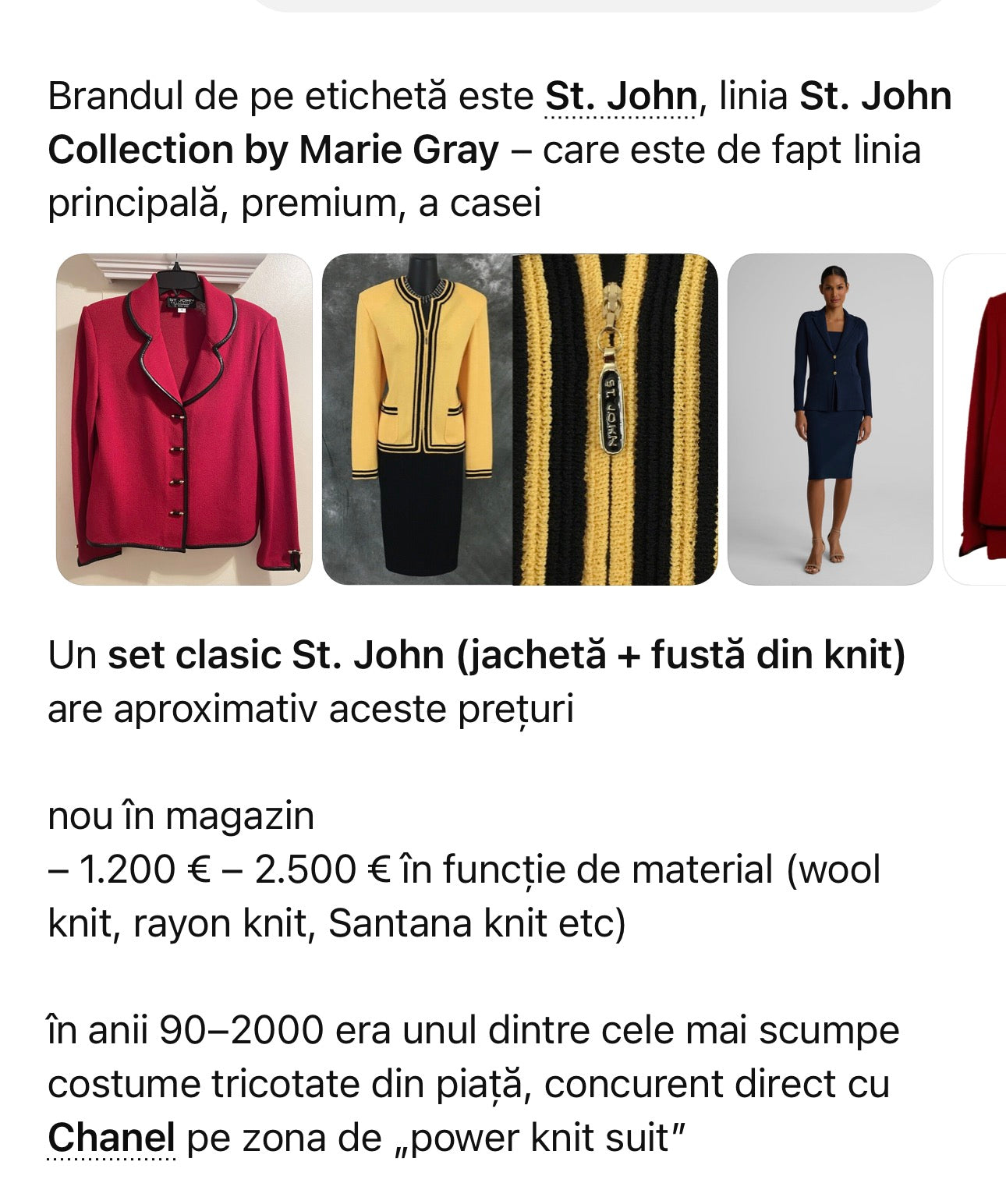 Deux piece vintage ultra luxury de brand concurent Chanel anii 90-00