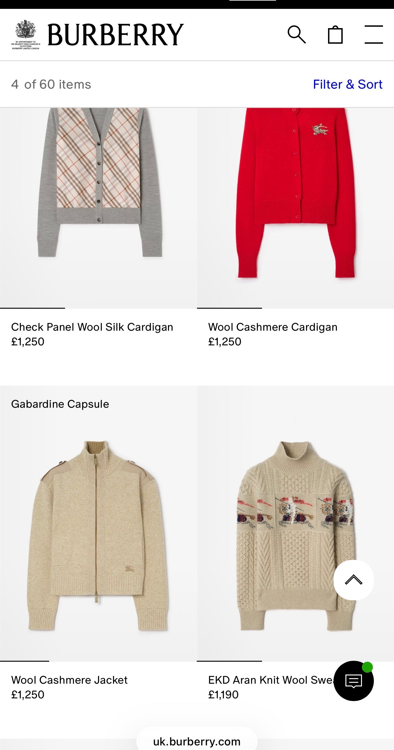 Puloveras Burberry de sezon cald din 2 tipuri de tricot si manșete cu print specific