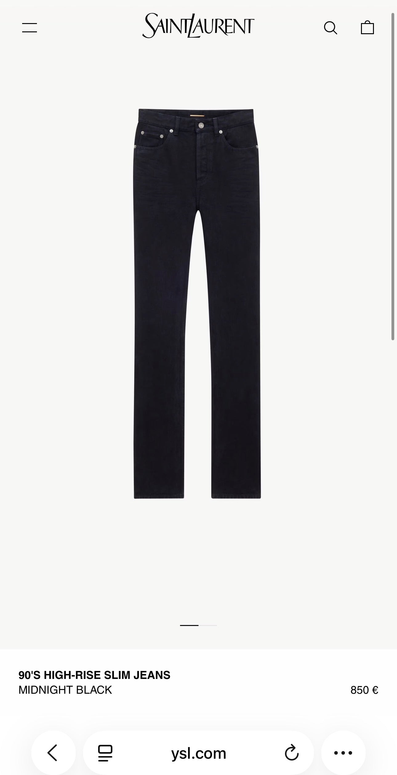 Jeans Saint Laurent model iconic clasic pentru brand negri modelatori