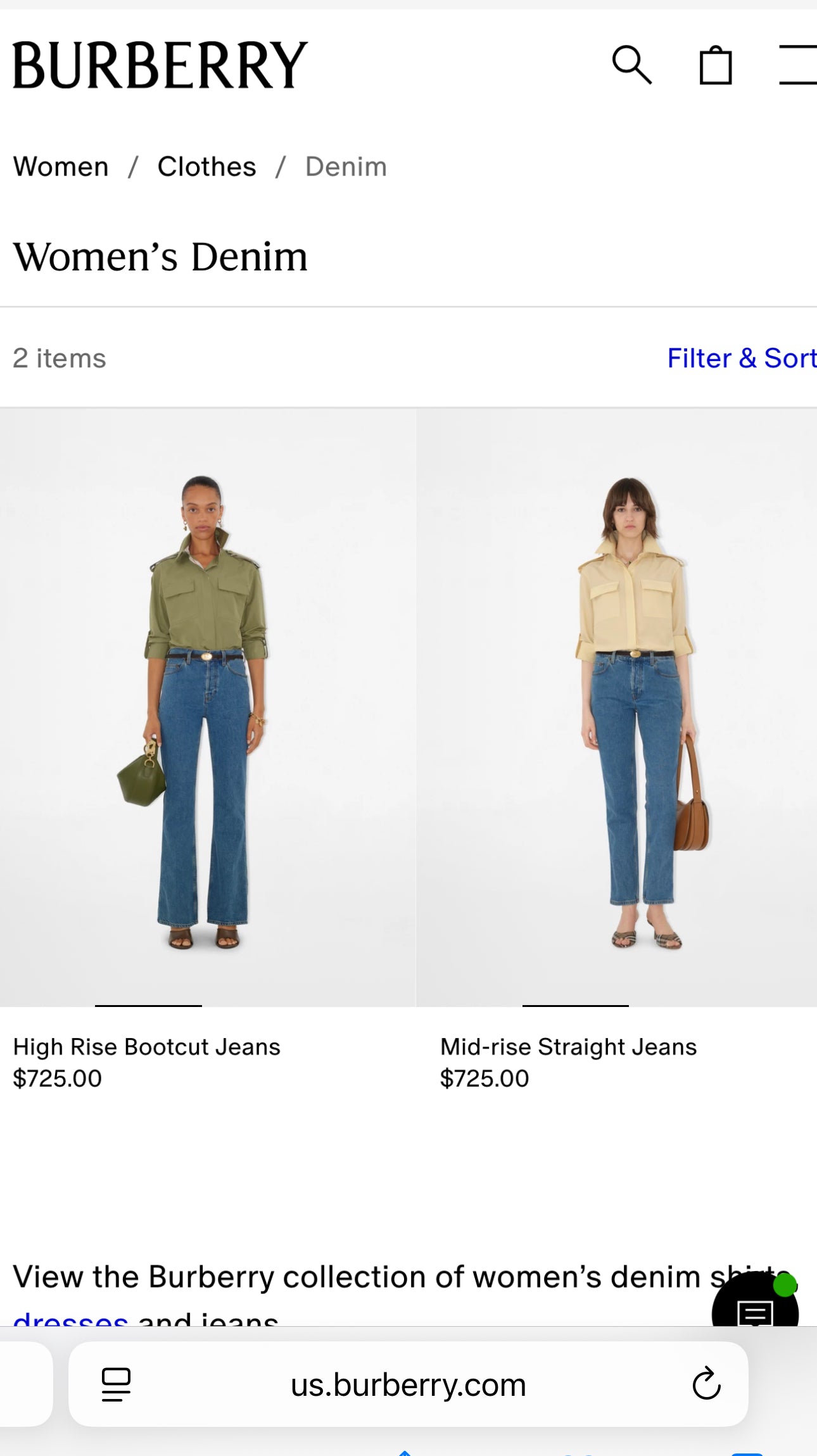 Jeans tall Burberry dark wash modelator