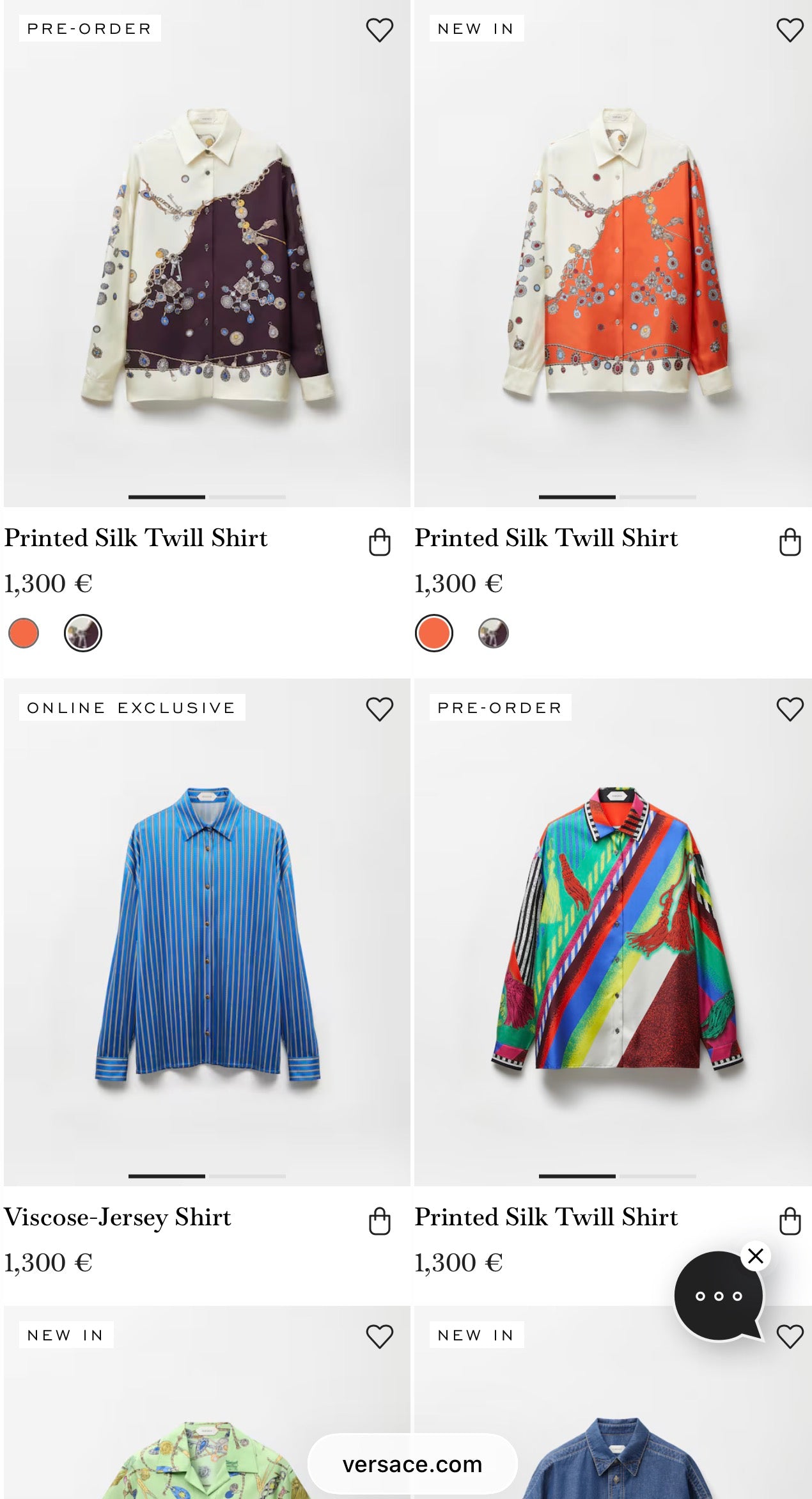 Cămașa Versace din crep de mătase naturală inc roi actual