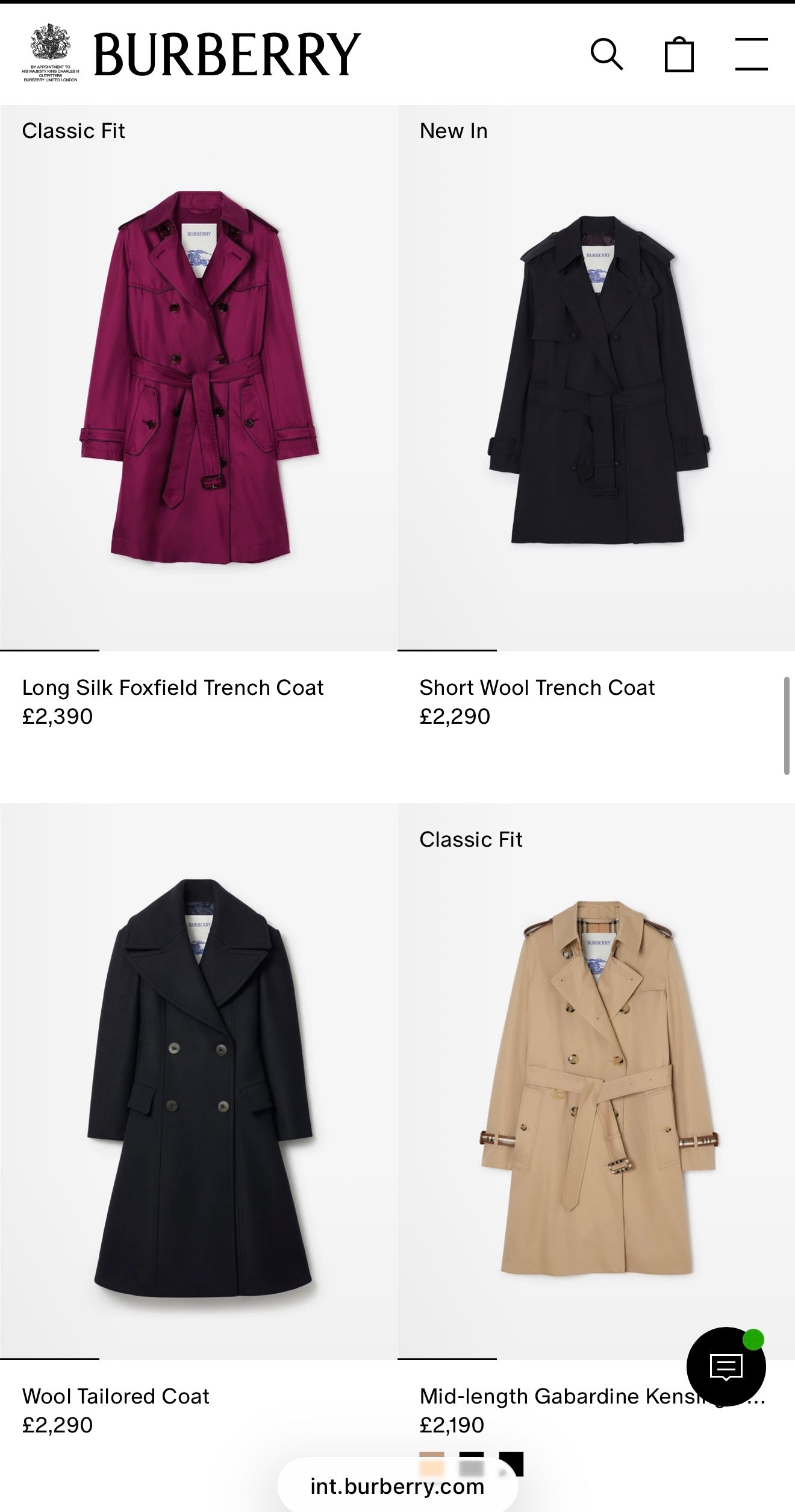 Trench negru clasic Burberry impermeabil cu interior din lana extrafina