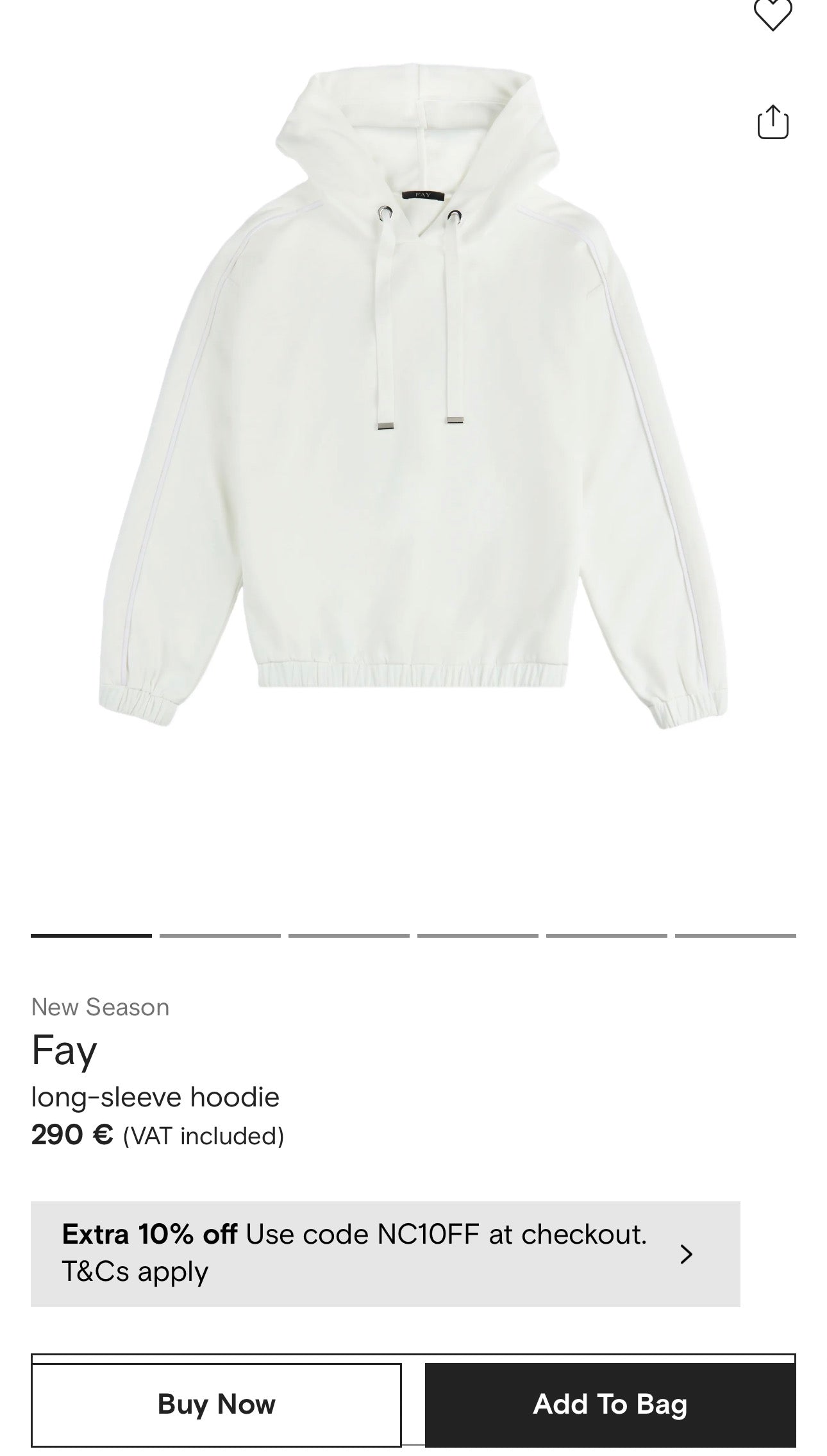 Hoodie de brand luxury italian Fay din bumbac în croi oversized