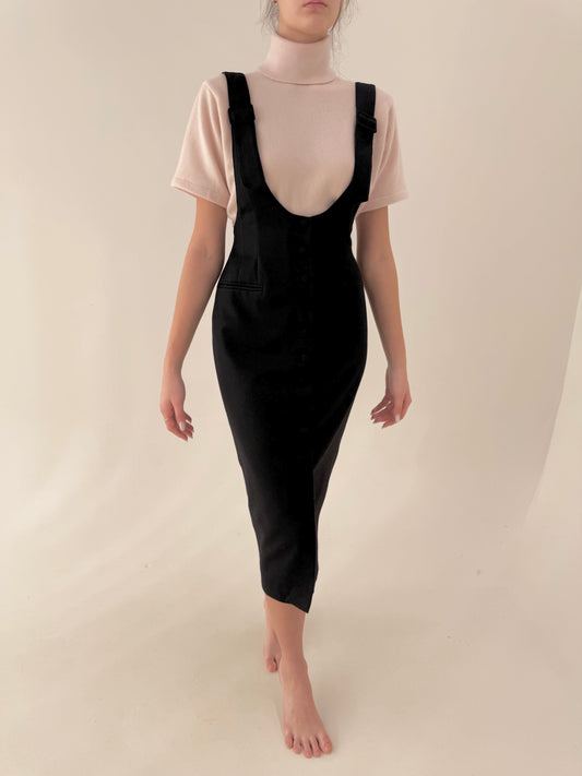 LBD vintage italian în croi sexy cu talie ultra înaltă maxi