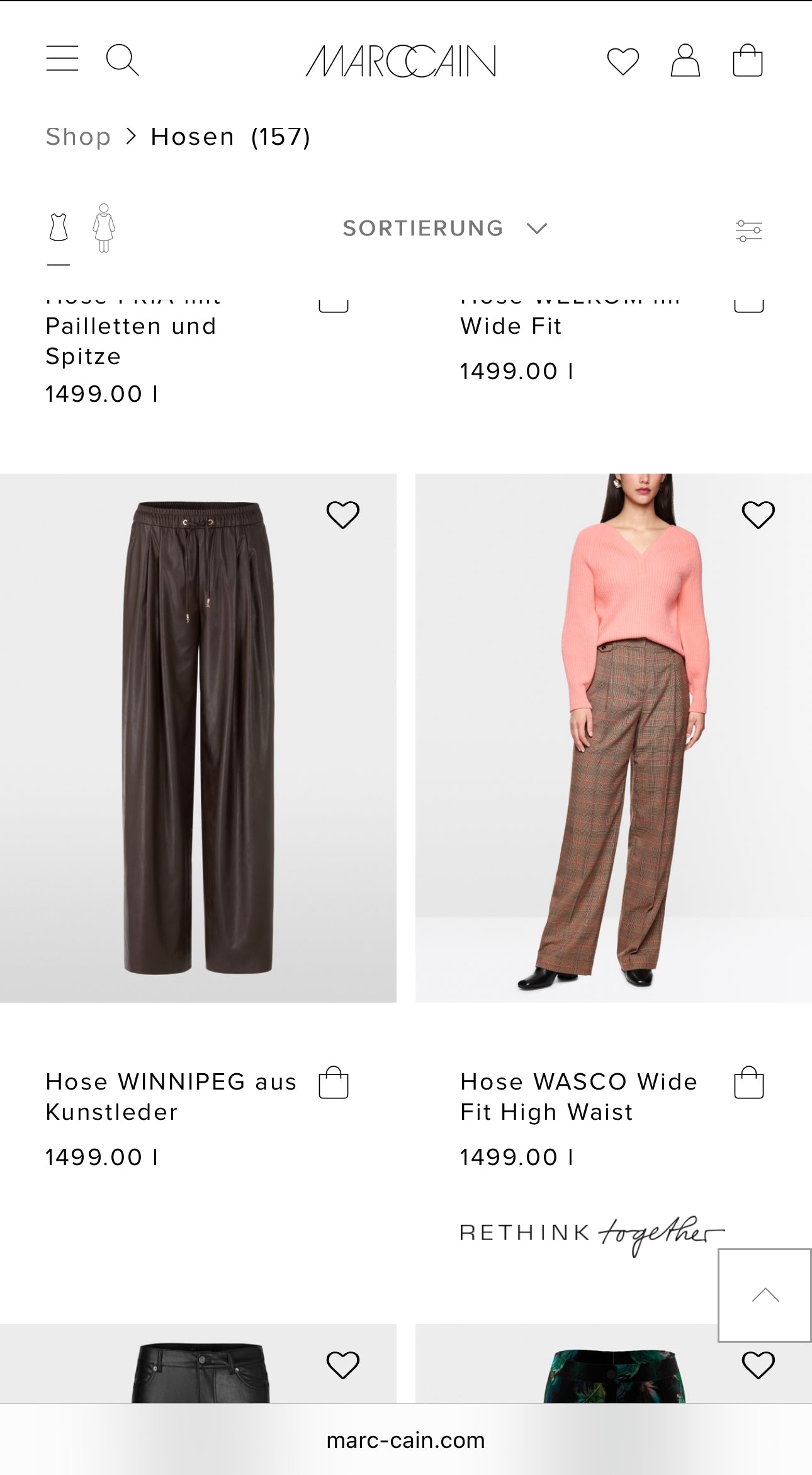 Pantaloni luxury noi Marc Cain plus size cu influențe casual din piele eco