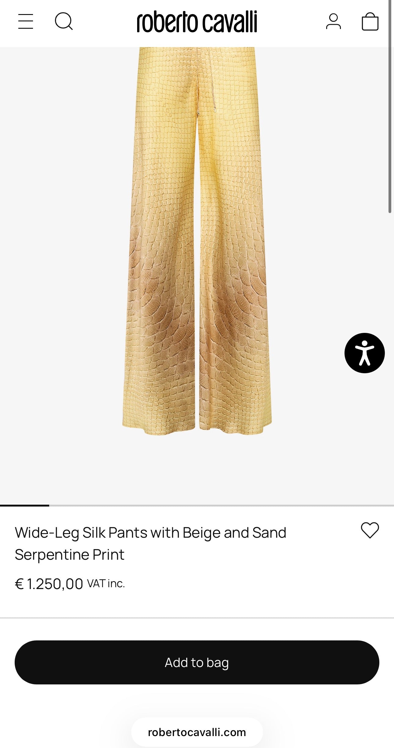 Pantaloni petite Roberto Cavalli din mătase naturală în croi clasic cu influențe casual