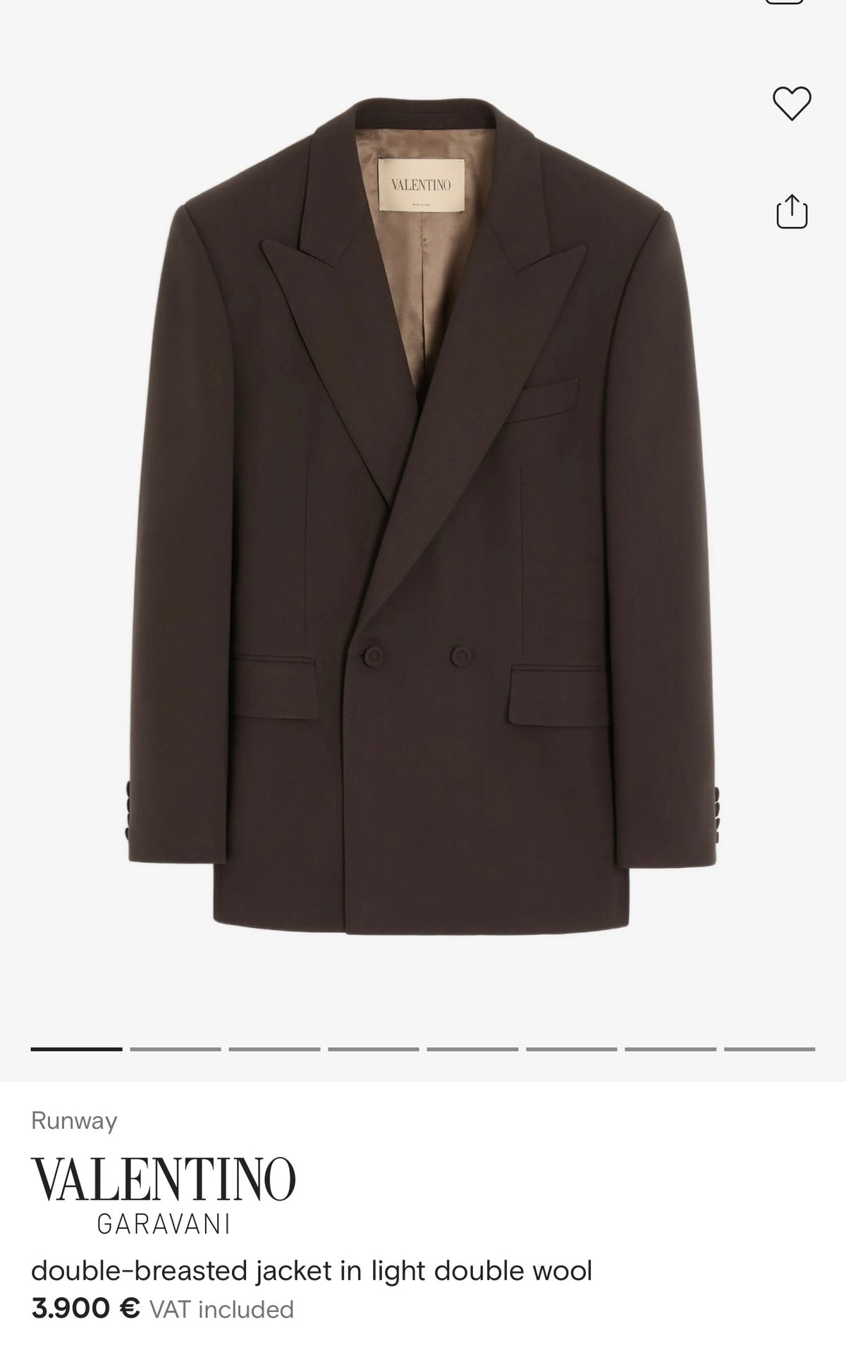 Sacou Valentino vintage nou cu eticheta din lana extrafina și nasturi metalici aurii