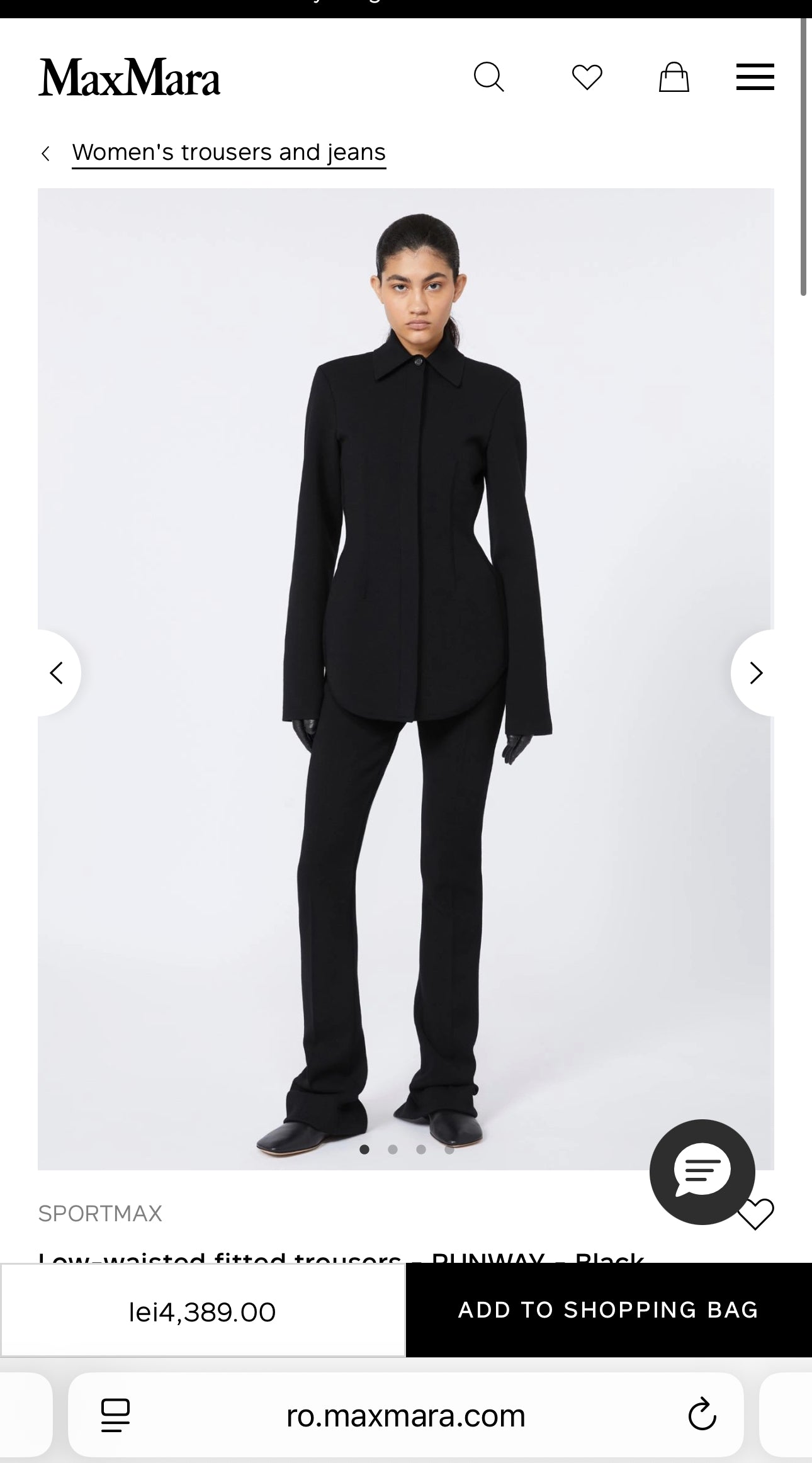 Pantaloni Max Mara negri palazzo cu talie înaltă de la zi la seară