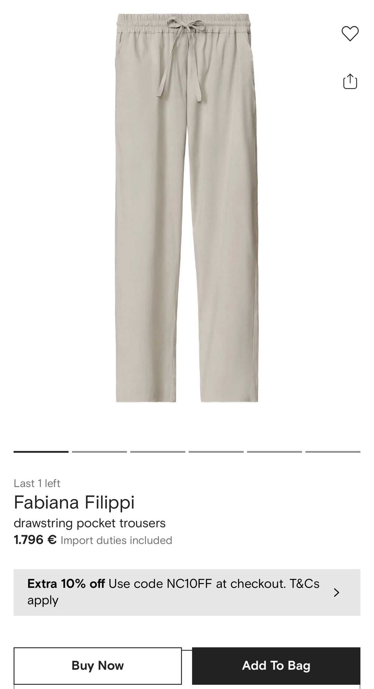 Pantaloni luxury Fabiana Filippi petite din mix de mătase naturală silver gray