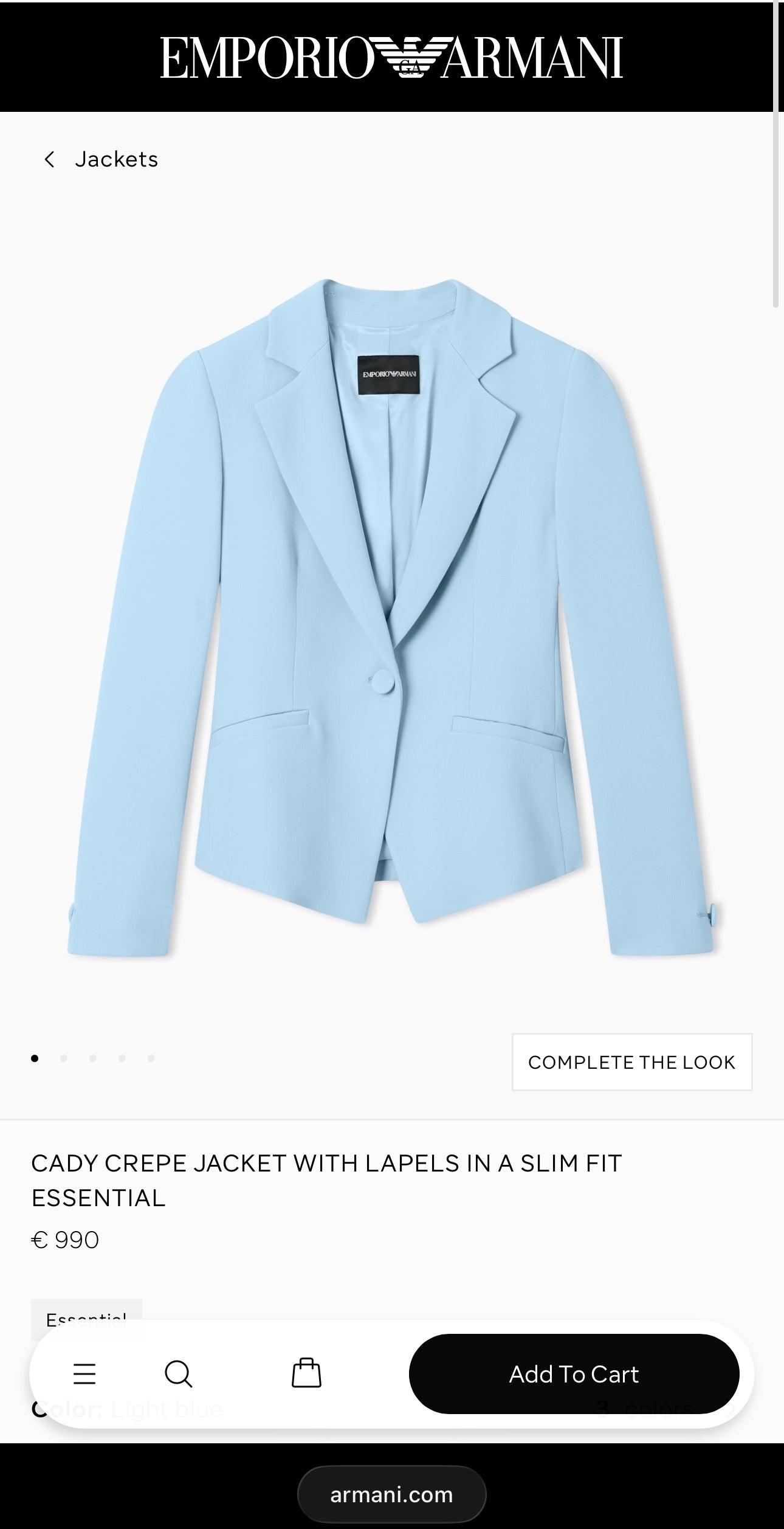 Sacou cambrat Armani camel in croi clasic atemporal din mix de mătase naturală
