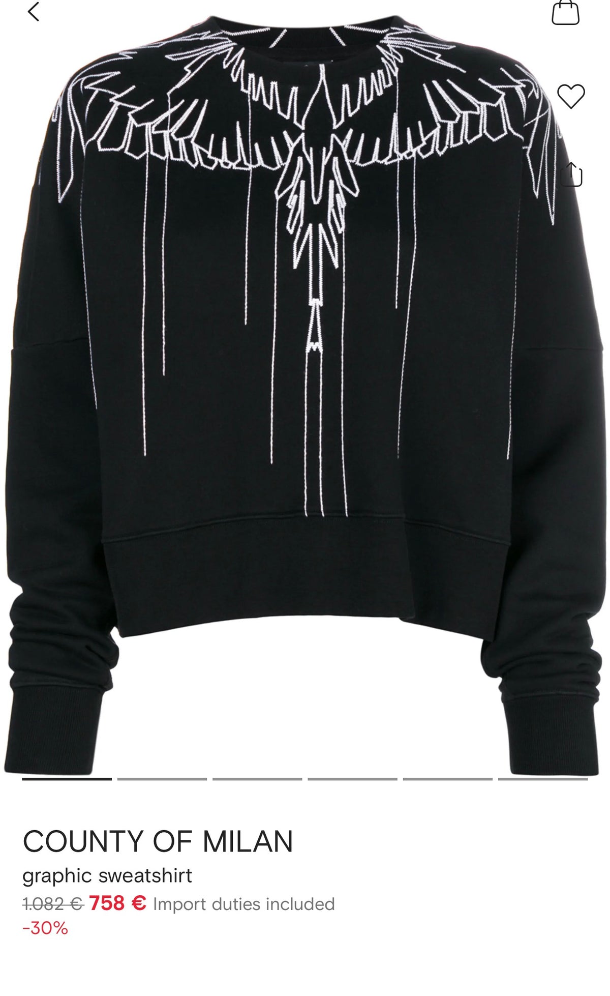 Sweatshirt luxury Marcelo Burlon County of Milan din bumbac gros