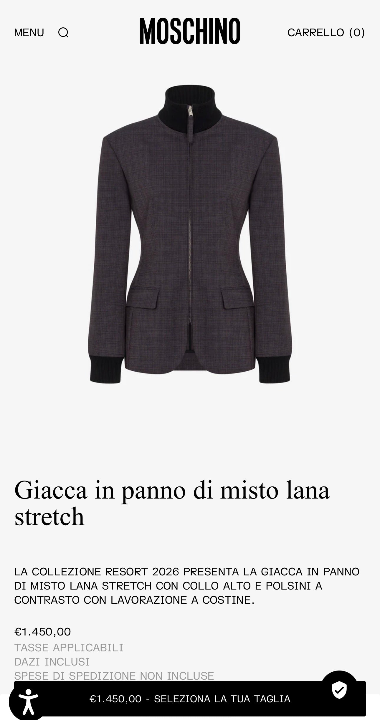 Sacou Moschino roșu tare ultra cambrat