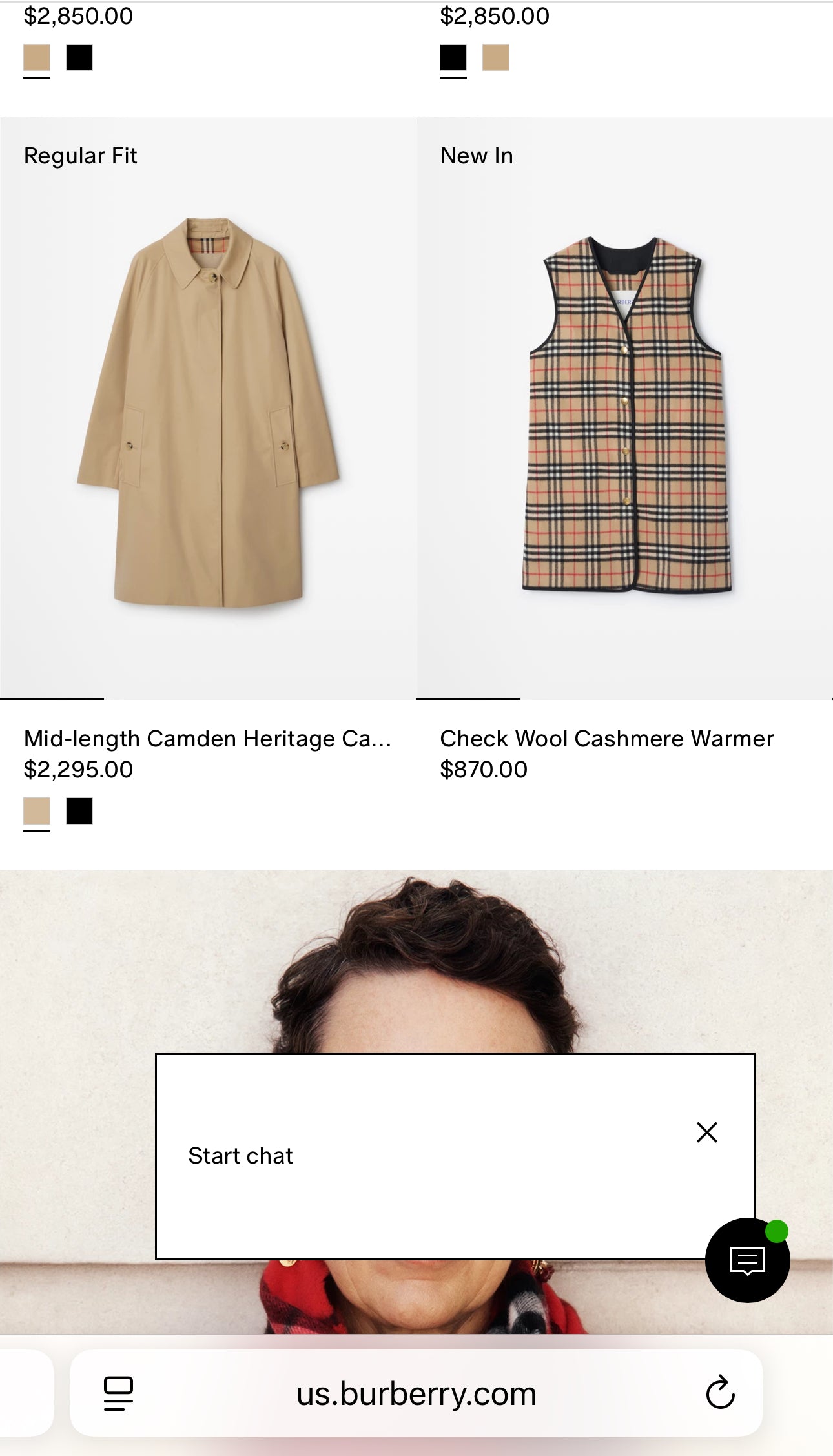 Trench Burberry din gabardină de la toamnă la iarbă cu liner detașabil din lana