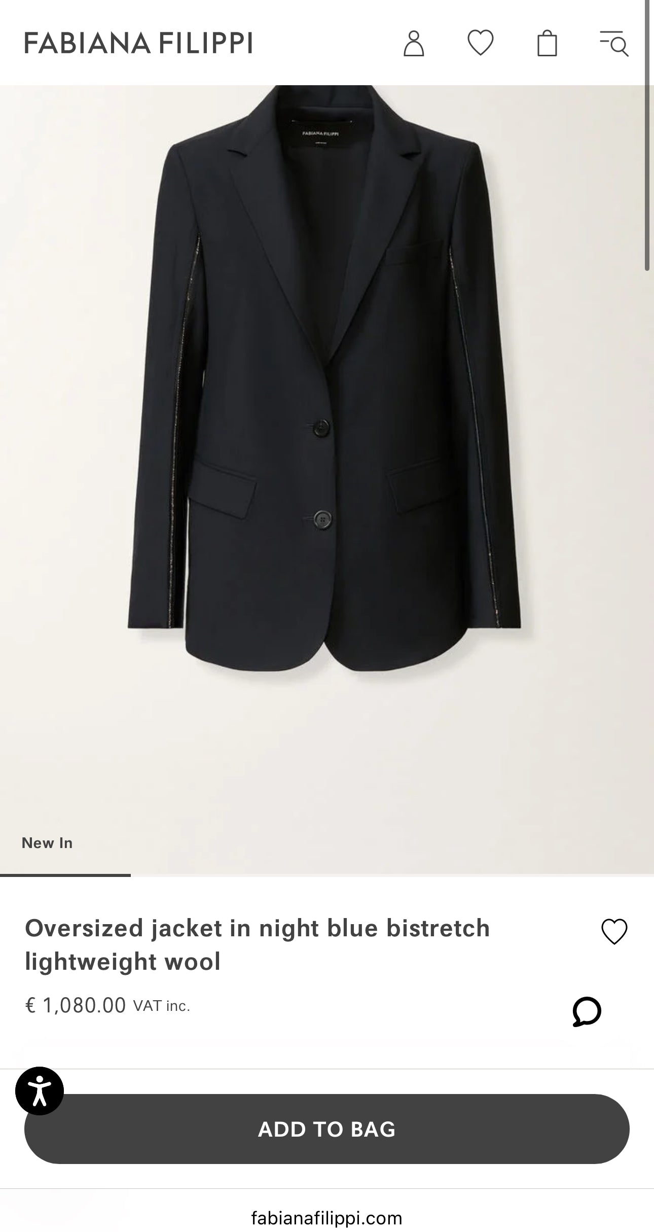 Sacou ultra luxury Fabiana Filippi din boiled wool taupe brown