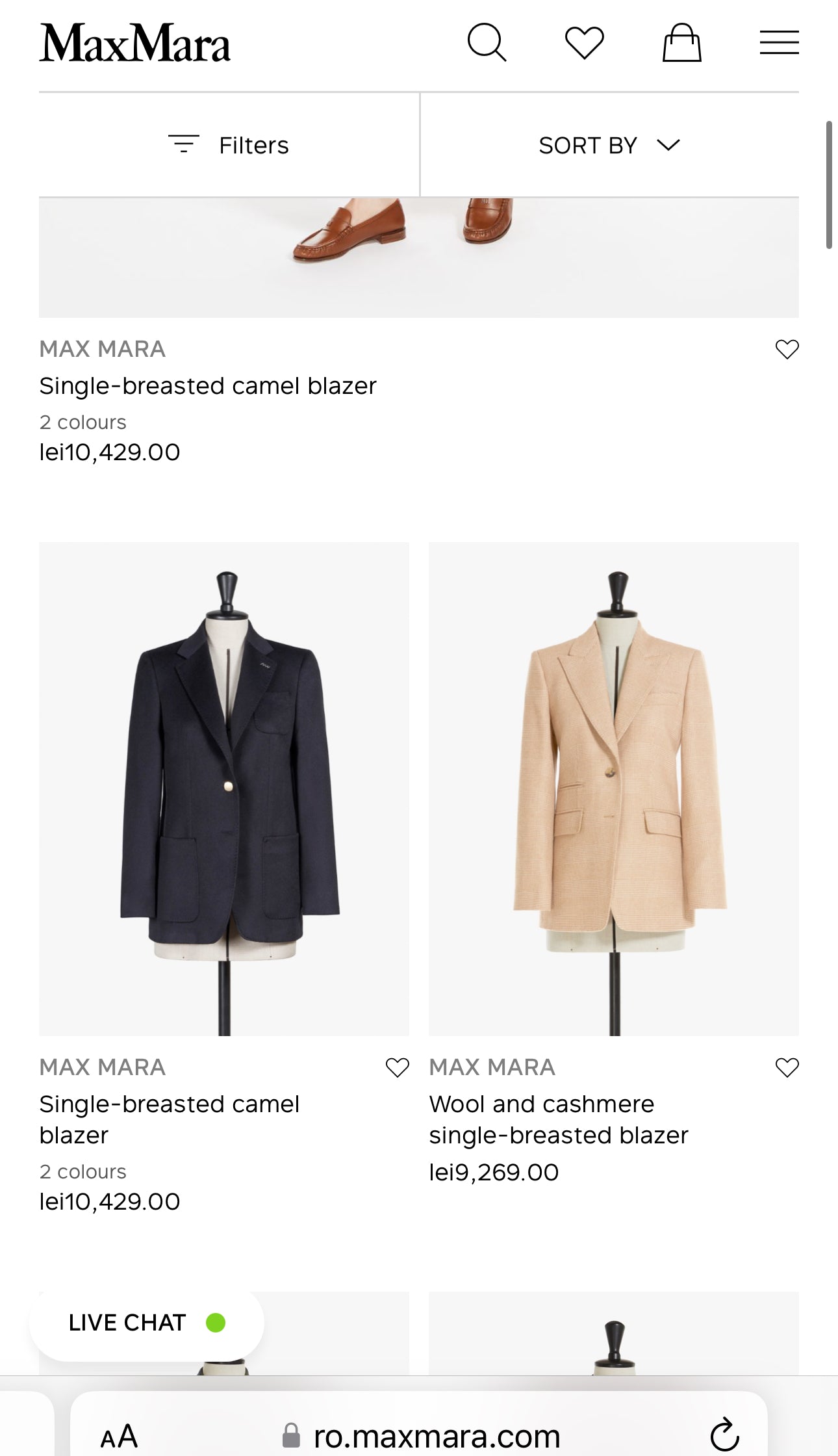 Sacou negru Max Mara din lana extrafina ușor strech